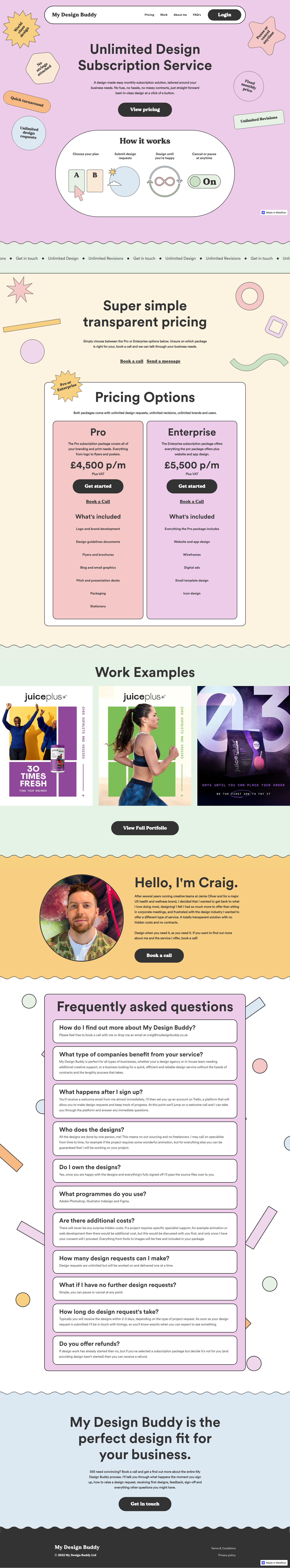 My Design Buddy Landing Page screenshot