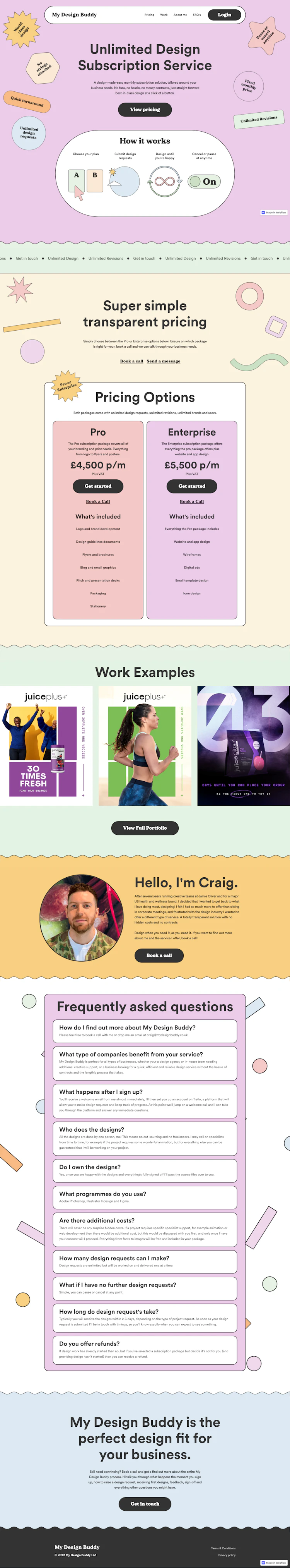 My Design Buddy Landing Page screenshot