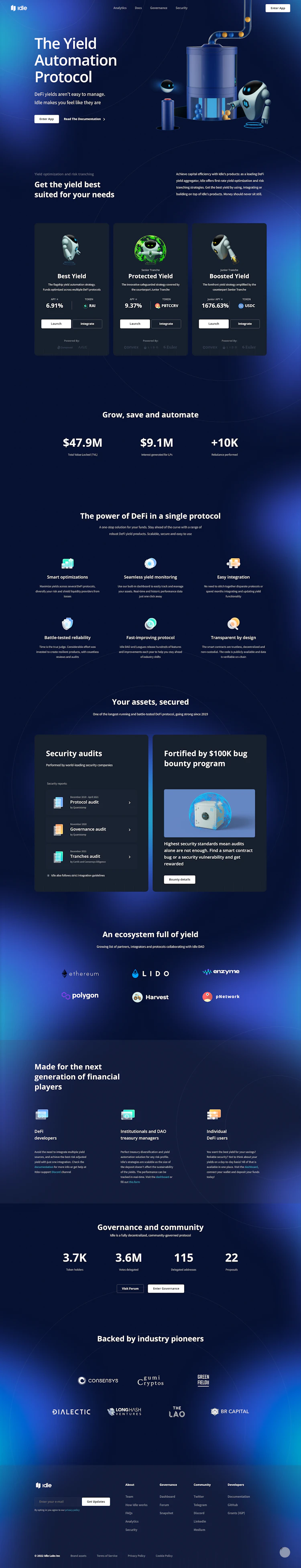 Idle Landing Page screenshot