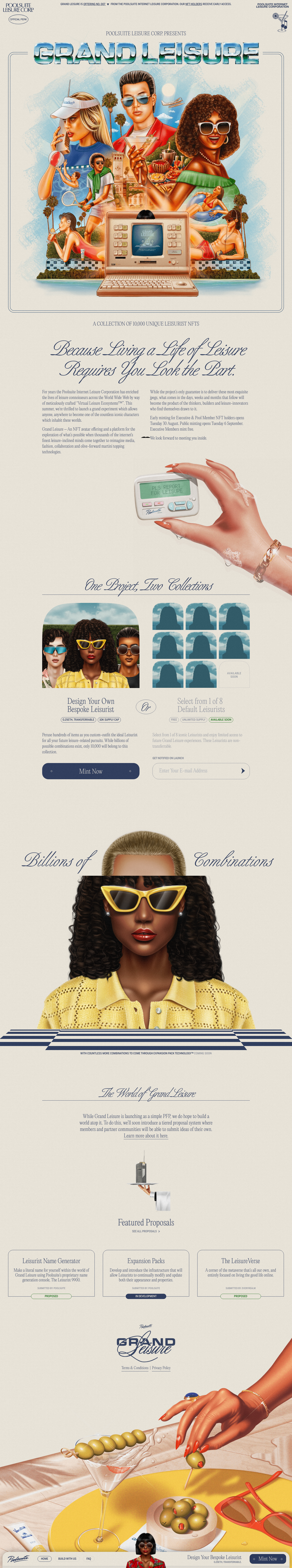 Grandleisure Landing Page screenshot