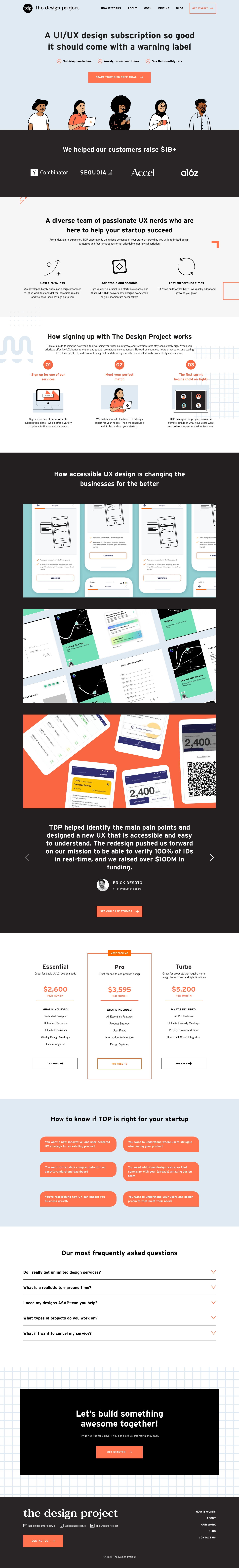 Designproject Landing Page screenshot