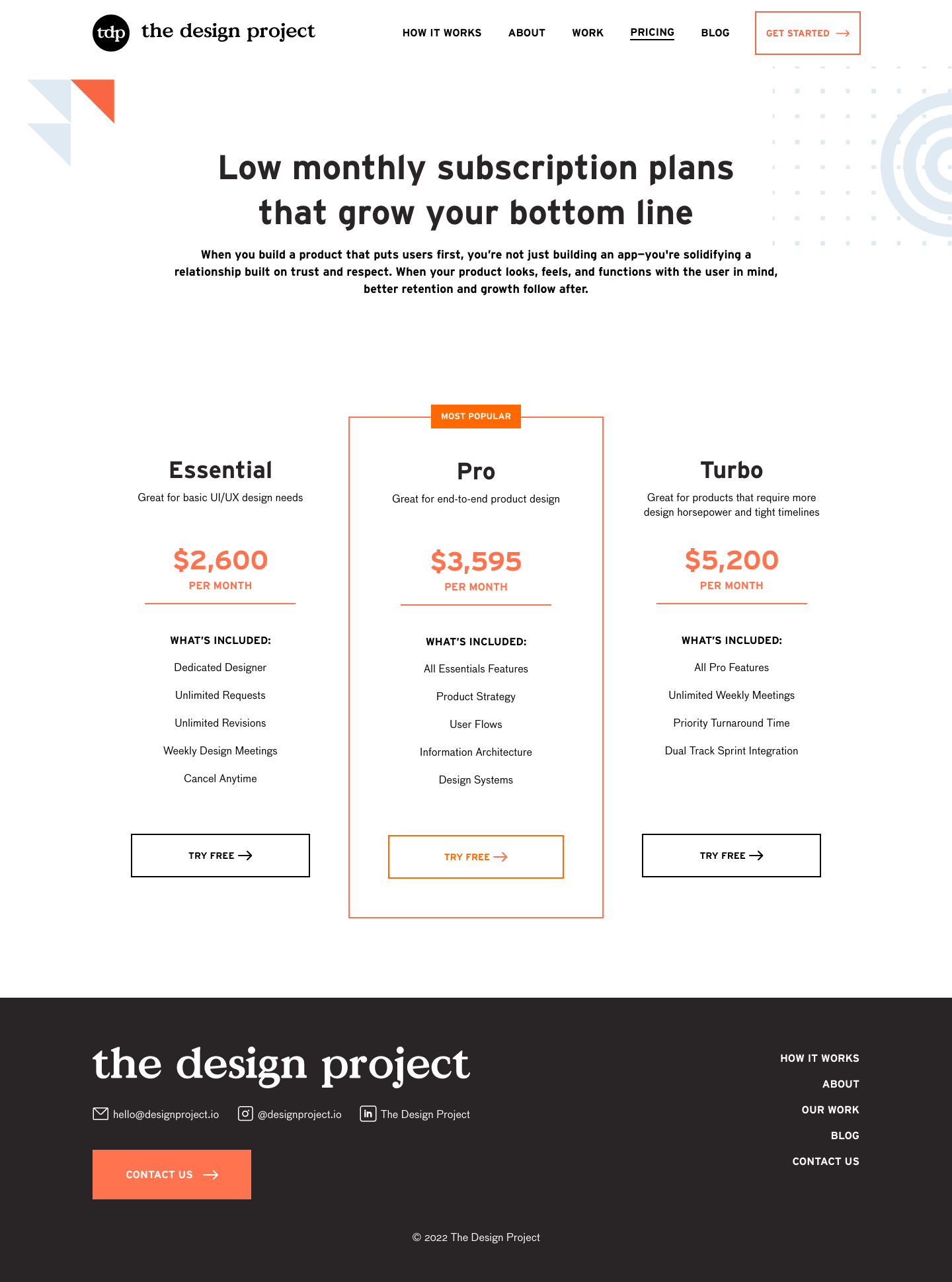 Designproject Pricing screenshot