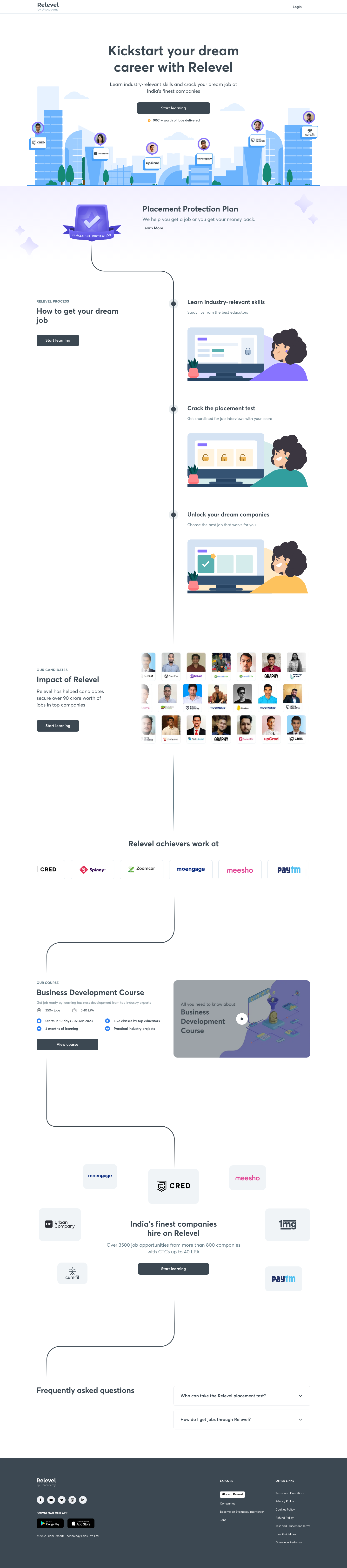 Relevel Landing Page screenshot