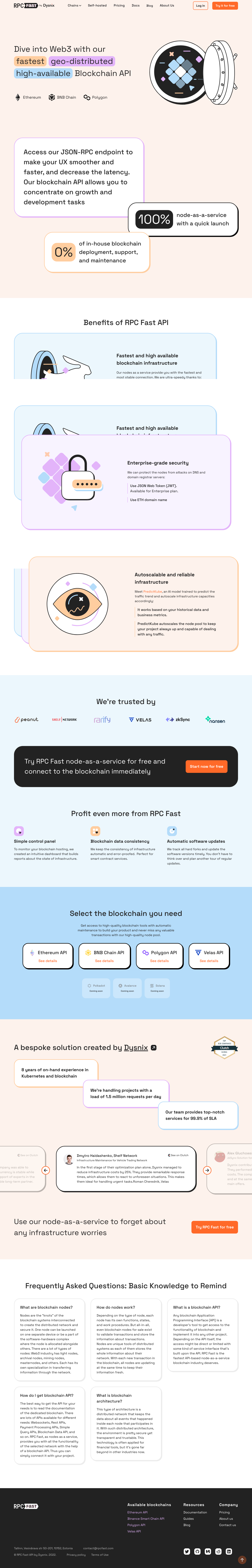 RPC Fast Landing Page screenshot