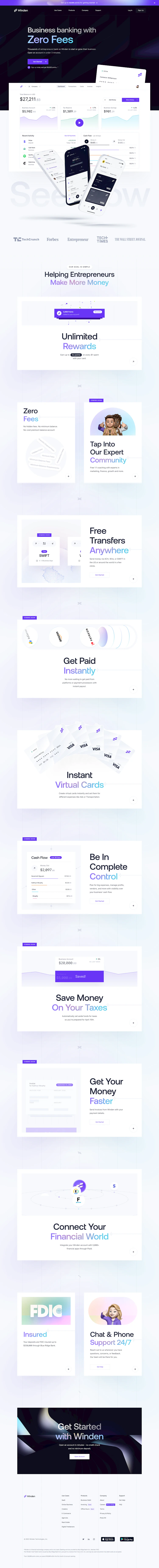 Winden Landing Page screenshot