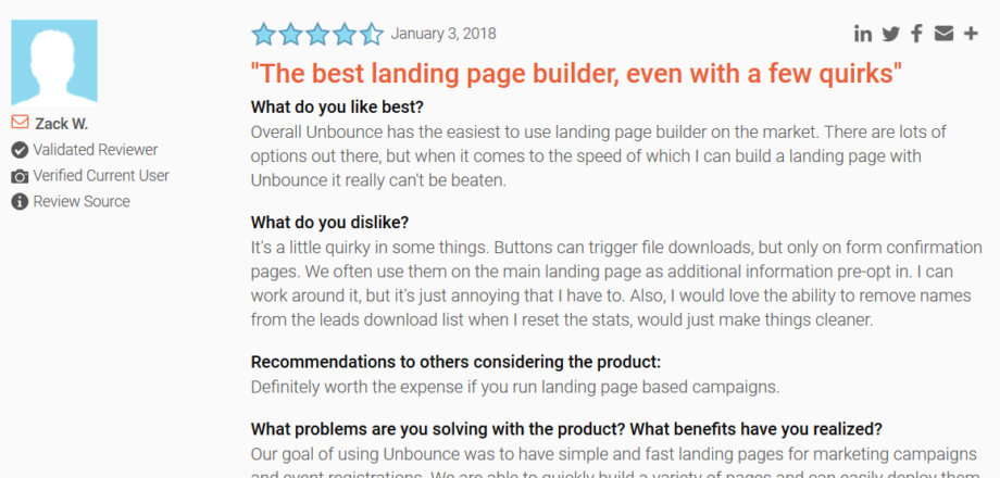 Unbounce Reviews