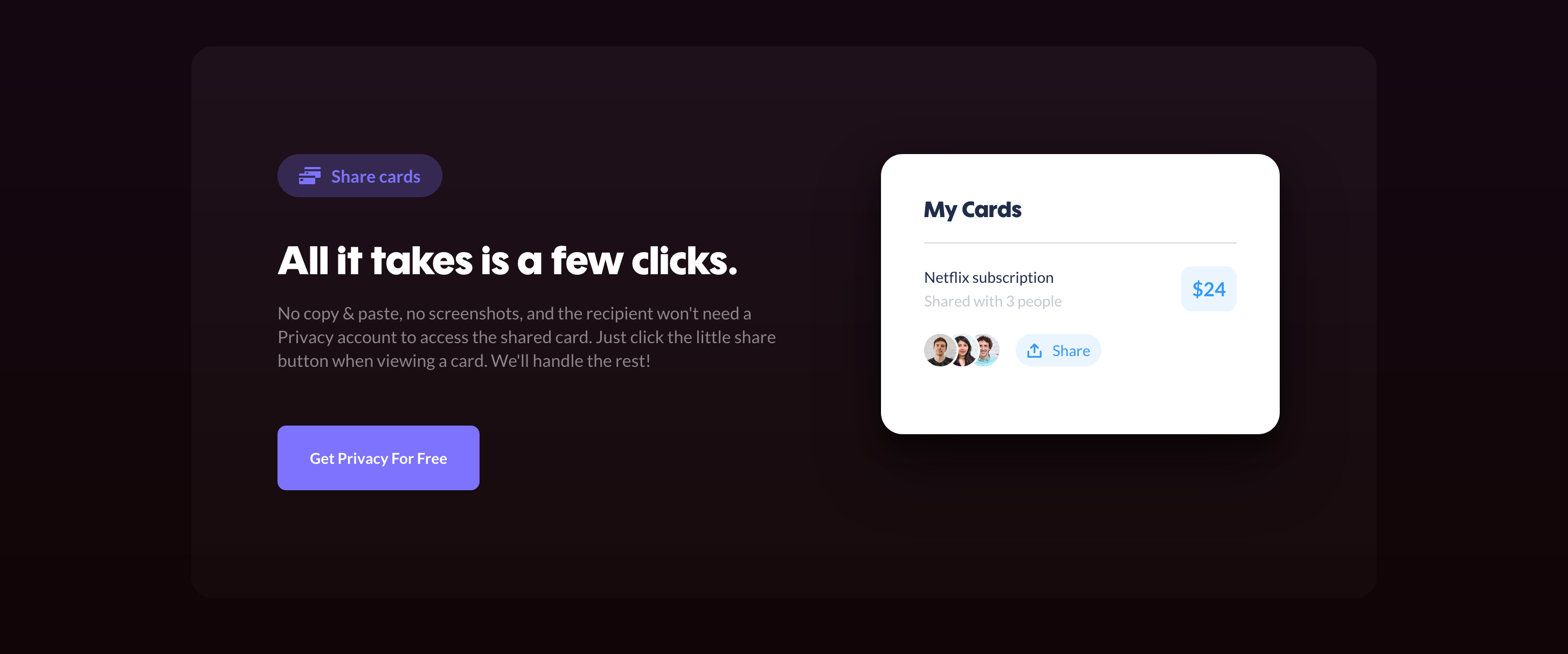 Privacy Feature component screenshot