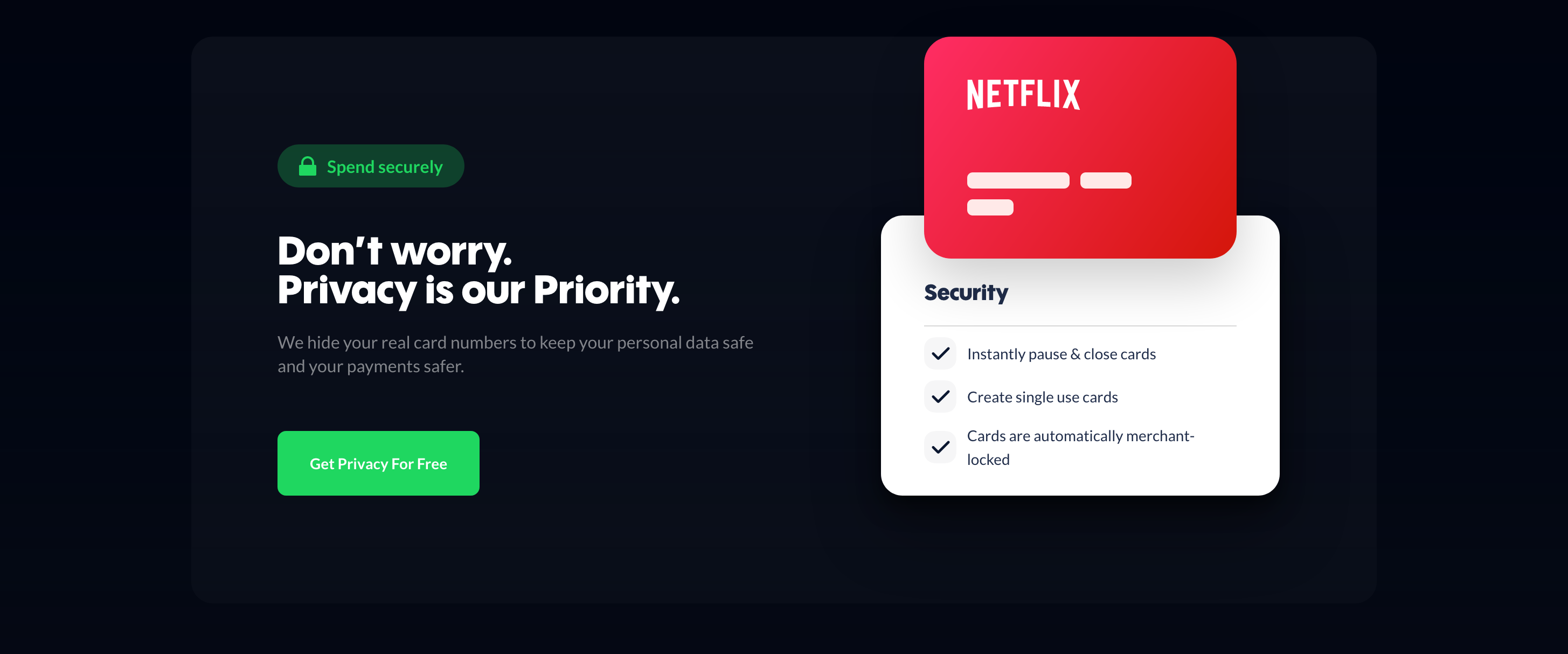 Privacy Feature component screenshot
