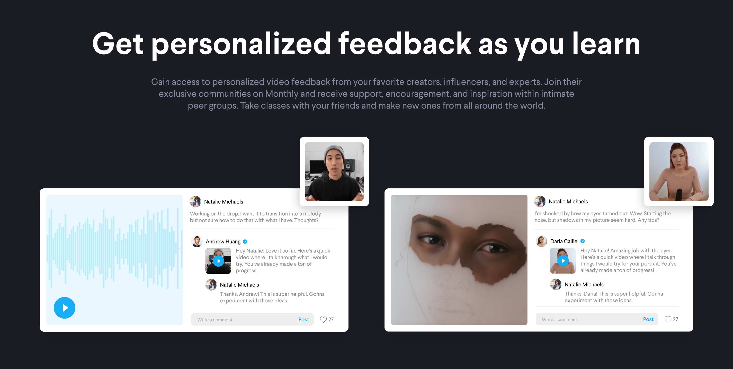 Monthly Feature component screenshot