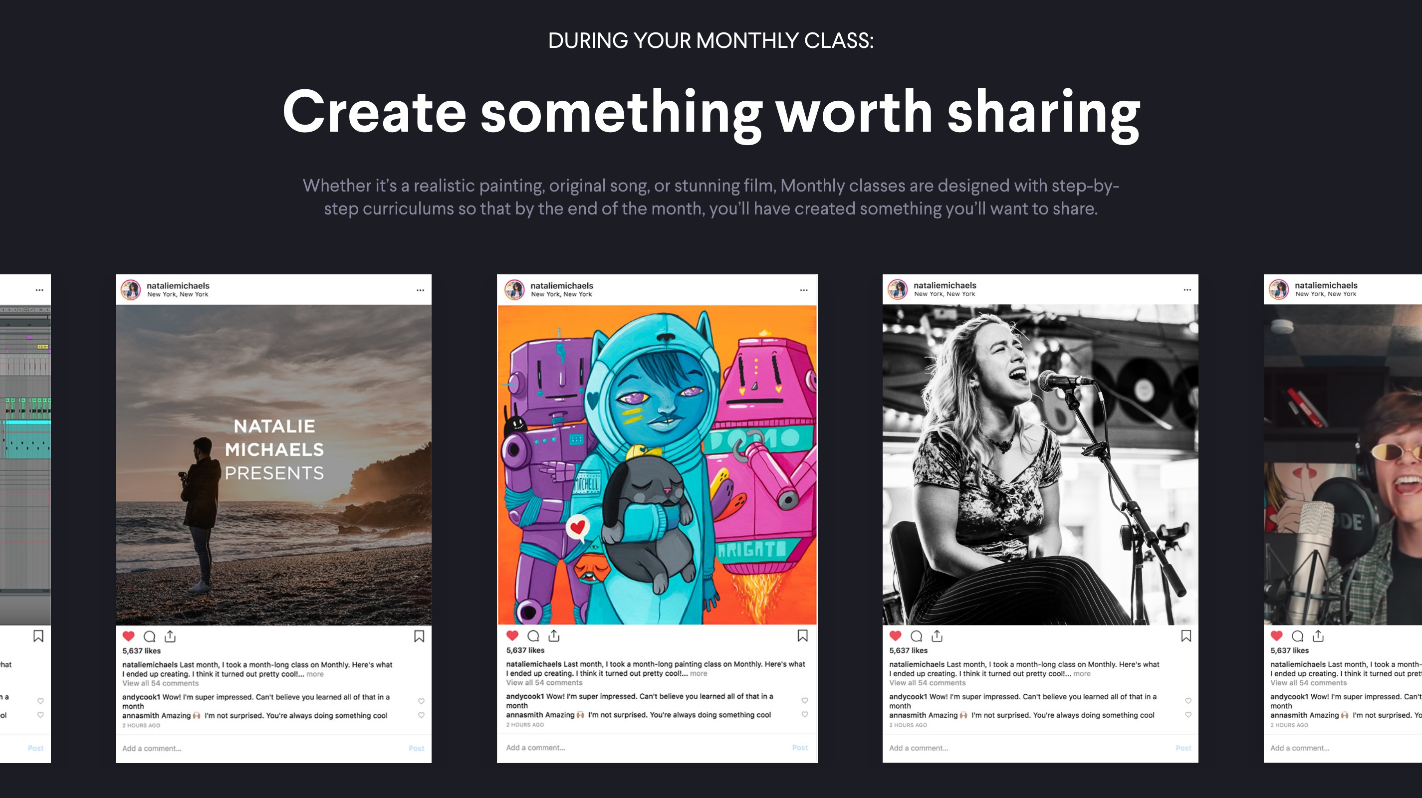 Monthly Feature component screenshot