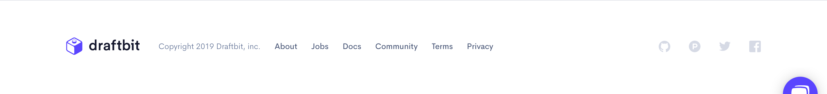 Draftbit Footer component screenshot