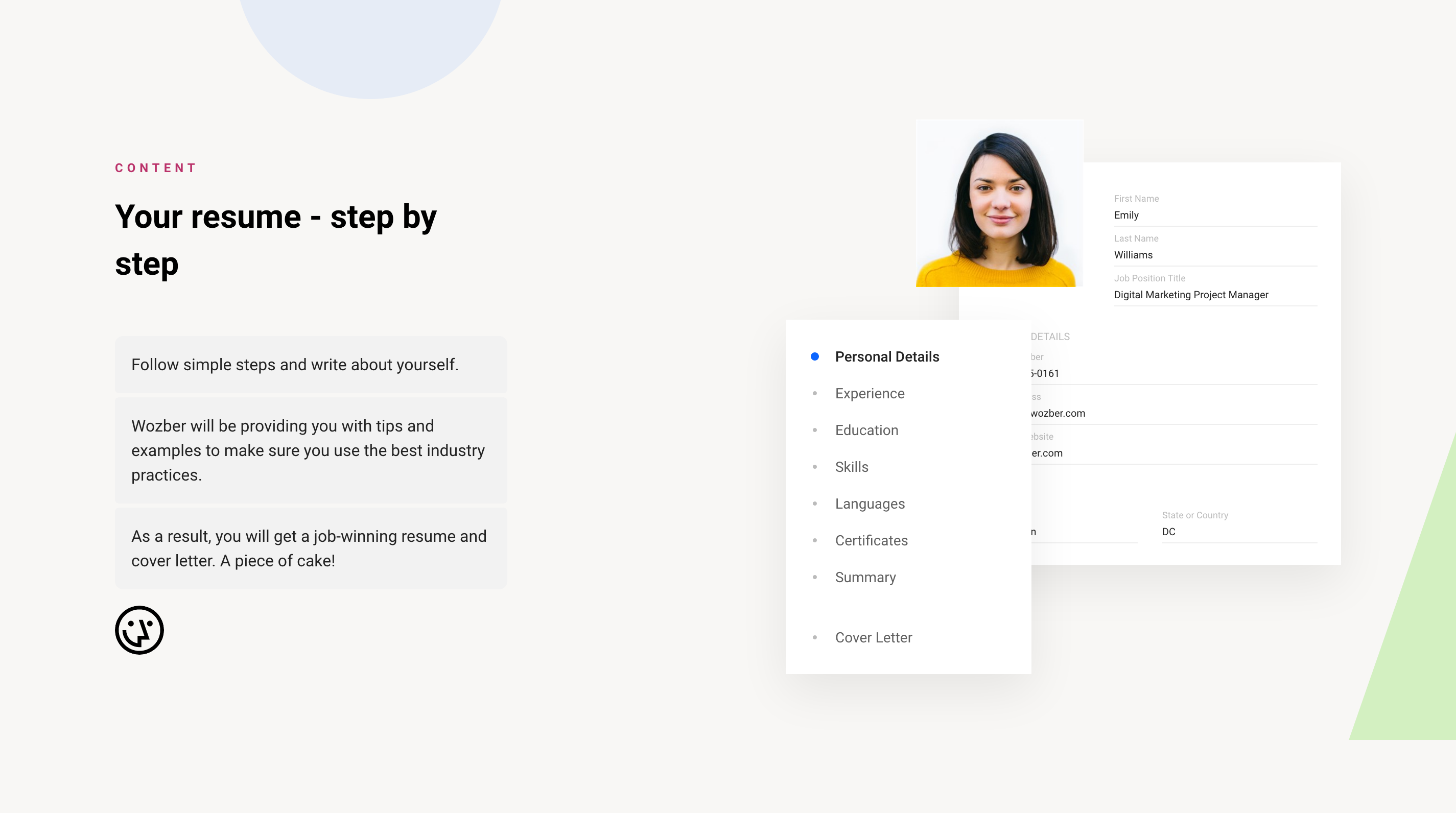 Wozber Feature component screenshot