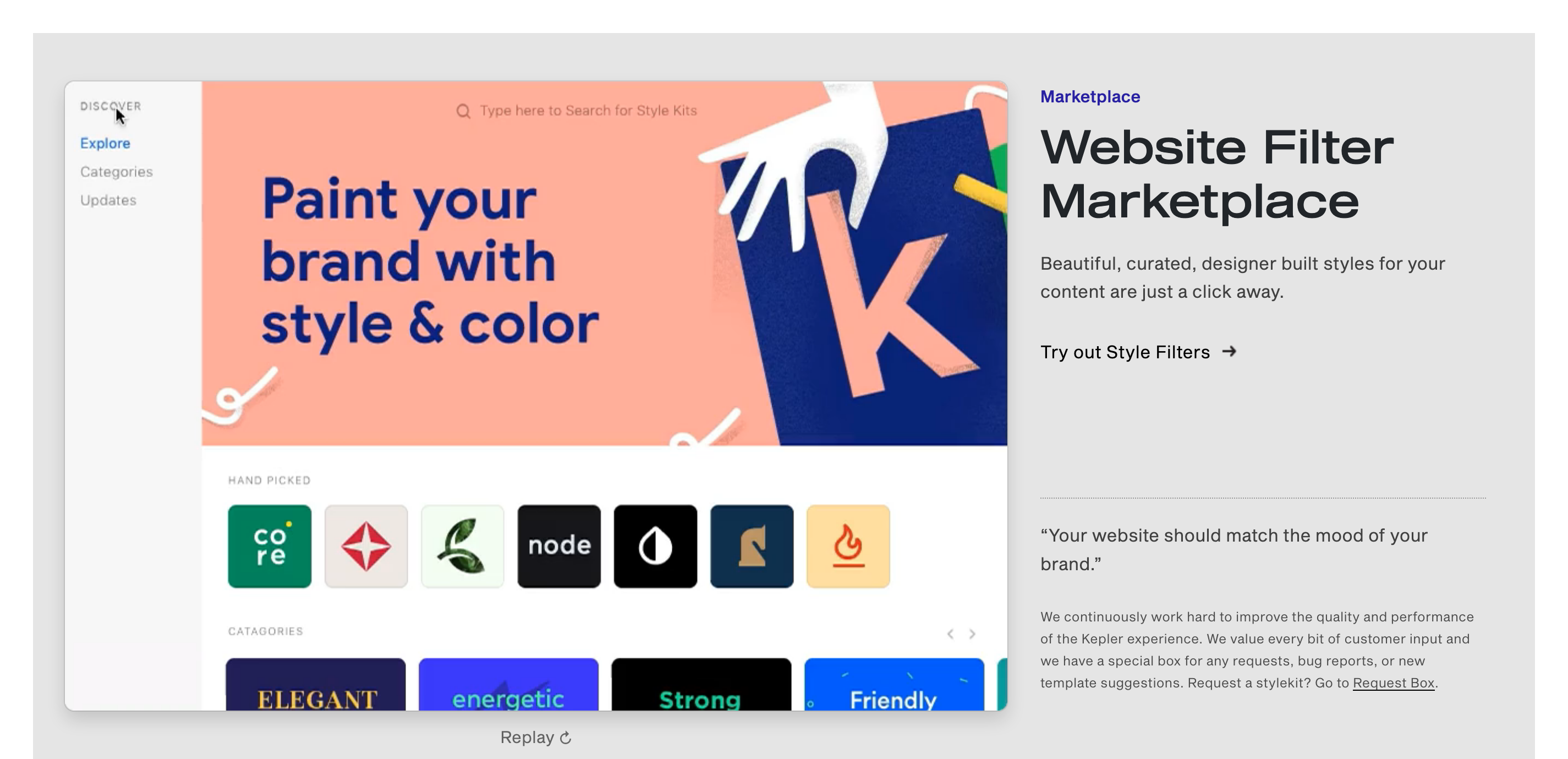 Kepler Feature component screenshot