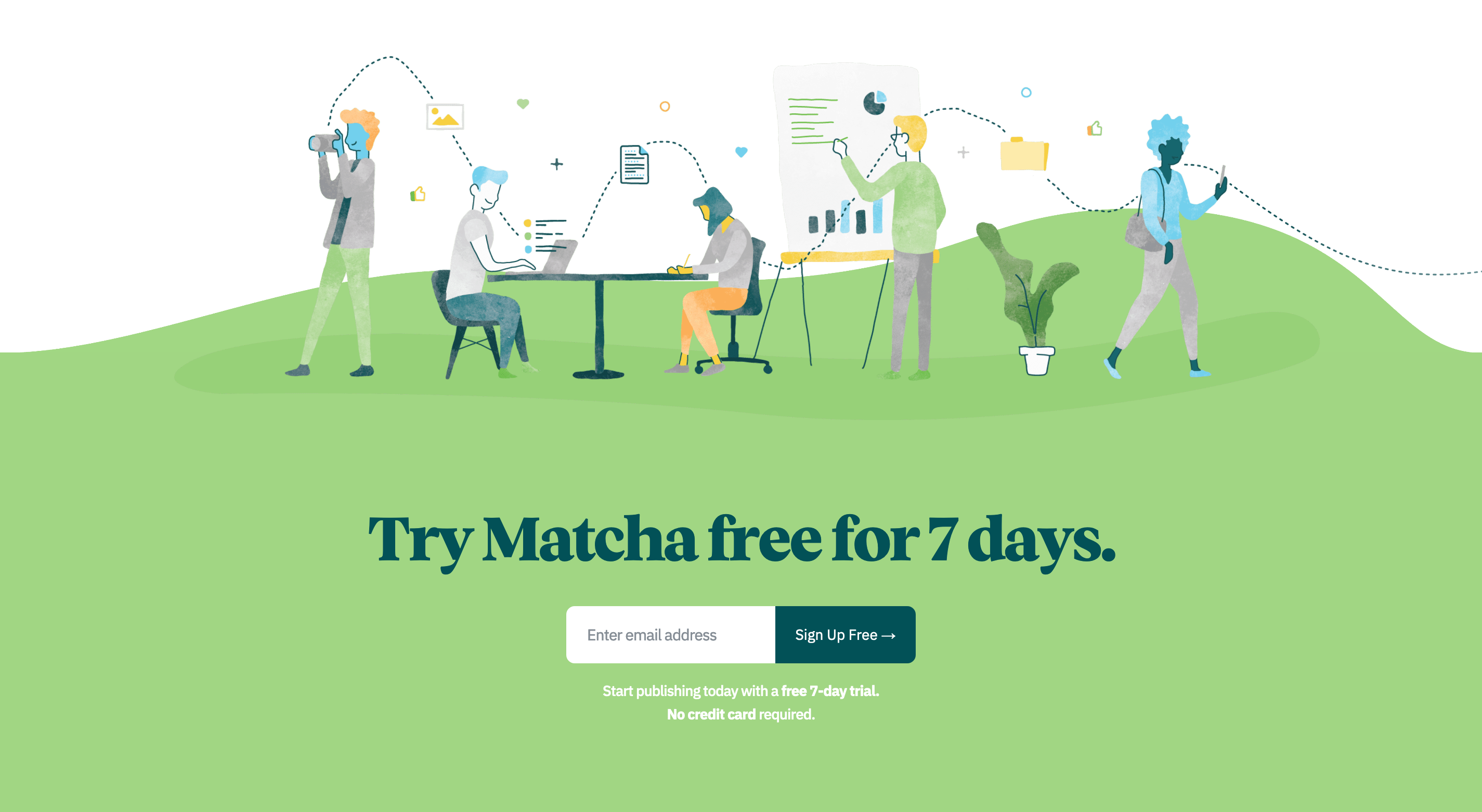 Matcha Call To Action component screenshot