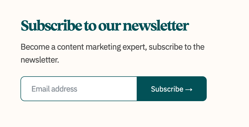 Matcha Newsletter component screenshot
