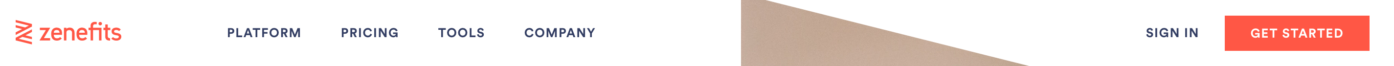 Zenefits Header component screenshot