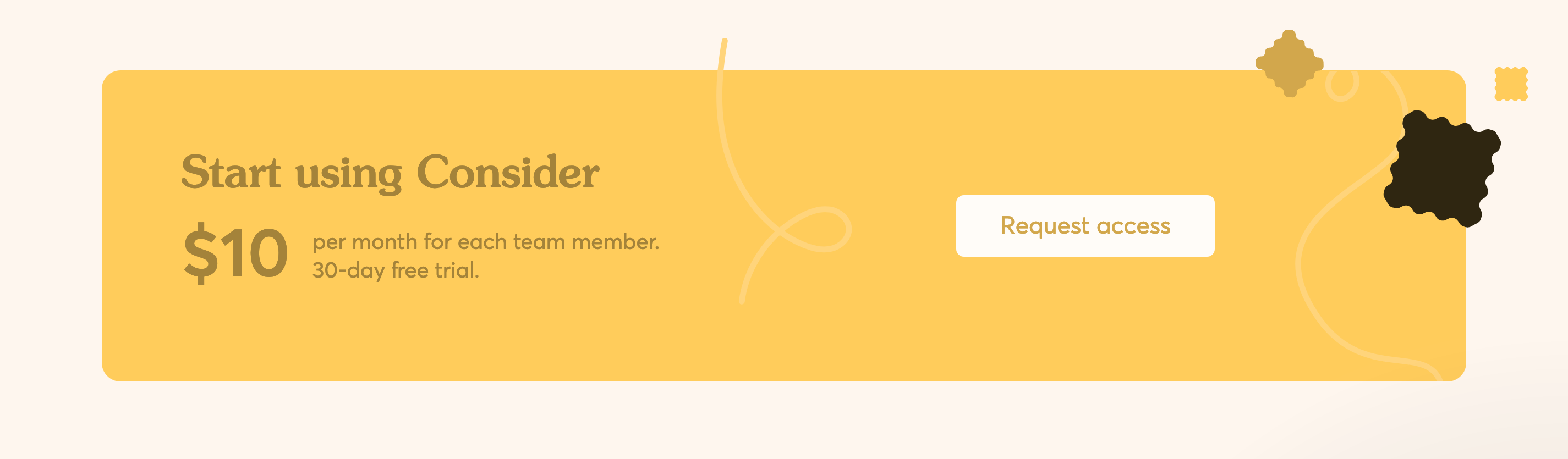 Consider Call To Action component screenshot