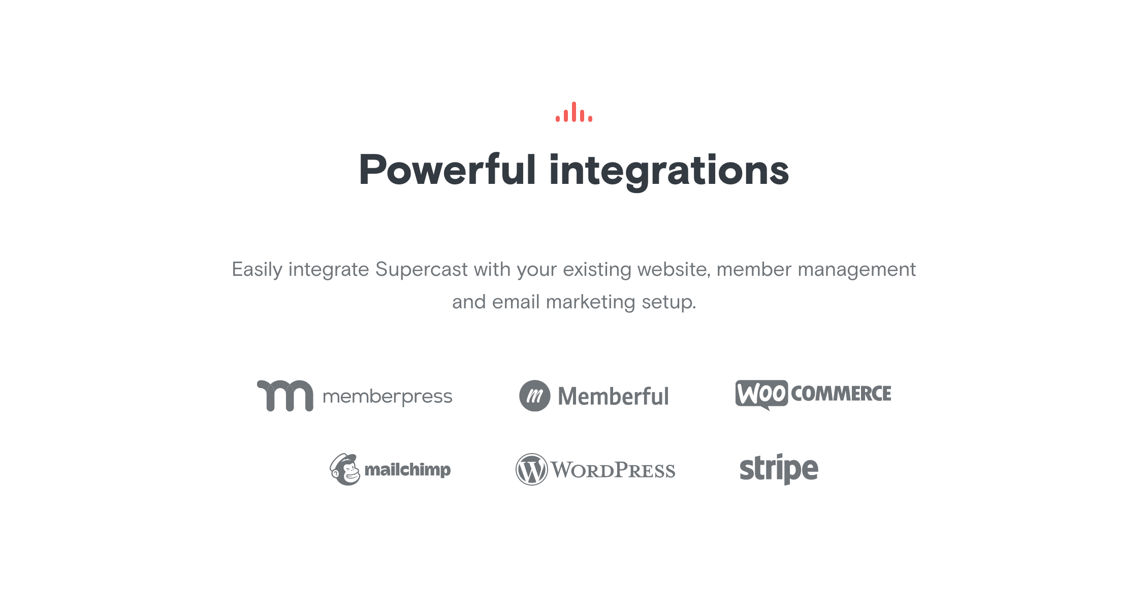 Supercast Intergrations component screenshot