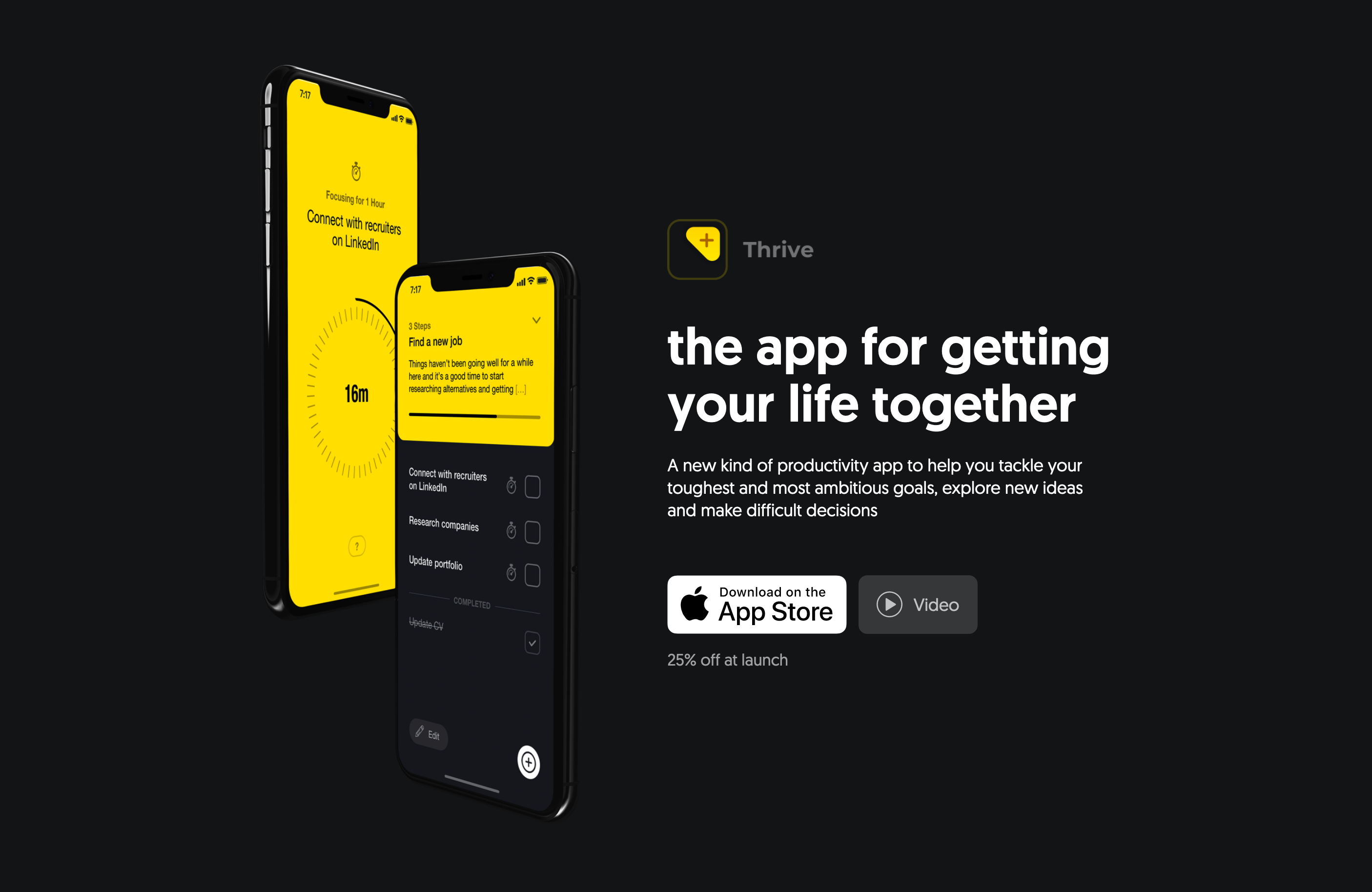 Thrive Hero component screenshot