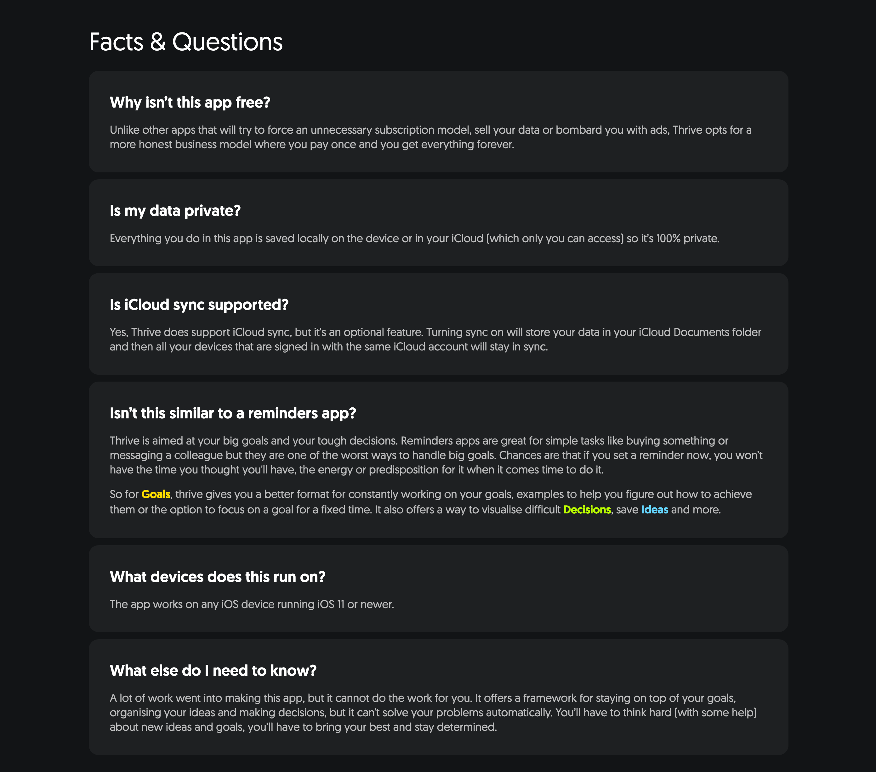 Thrive Faq component screenshot