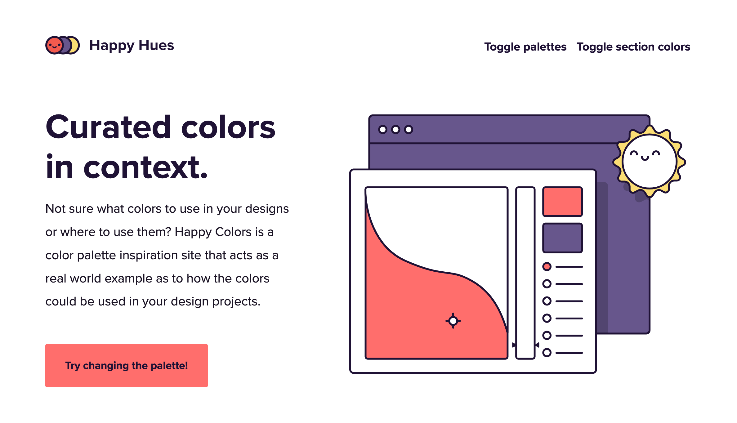 Happyhues Hero component screenshot