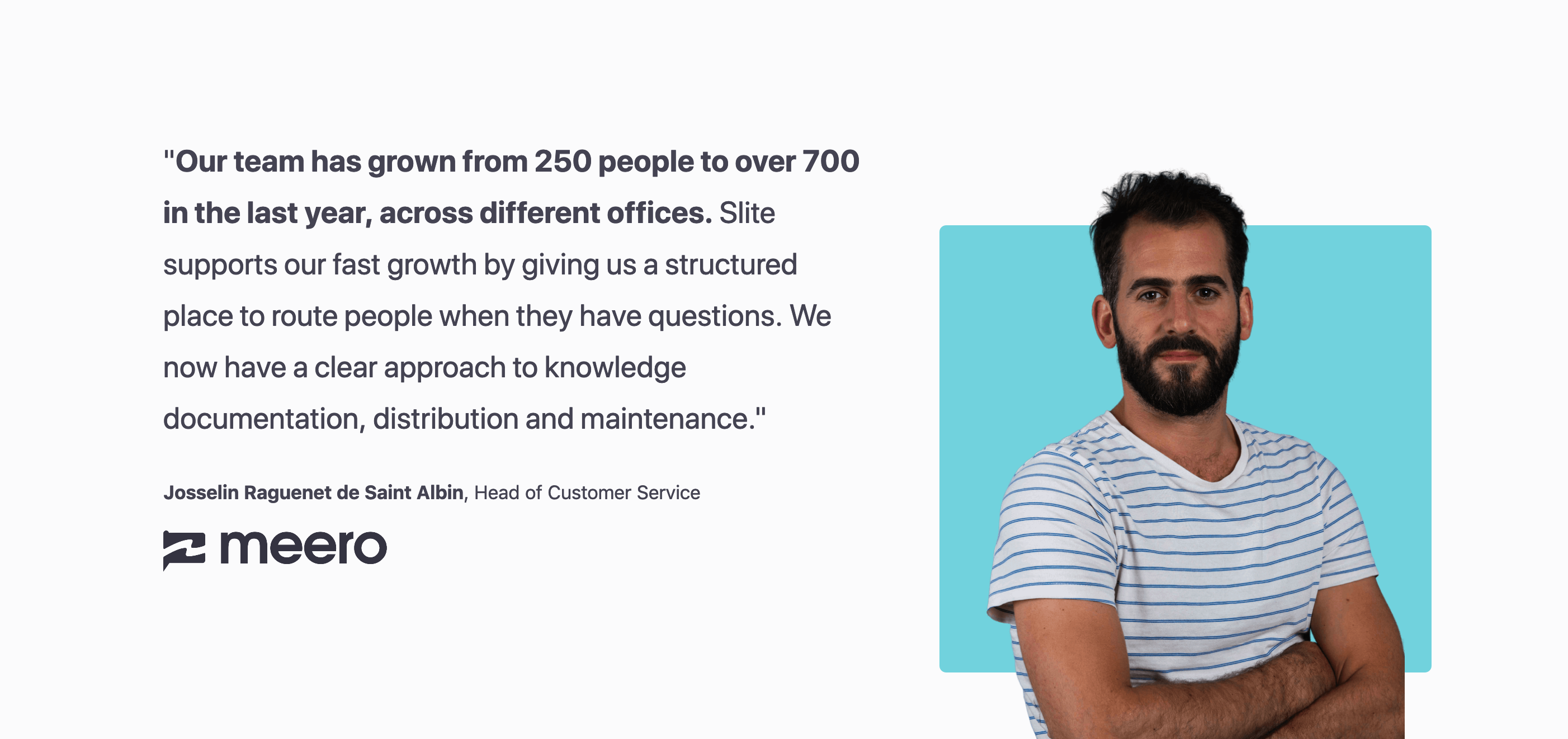 Slite Testimonial component screenshot