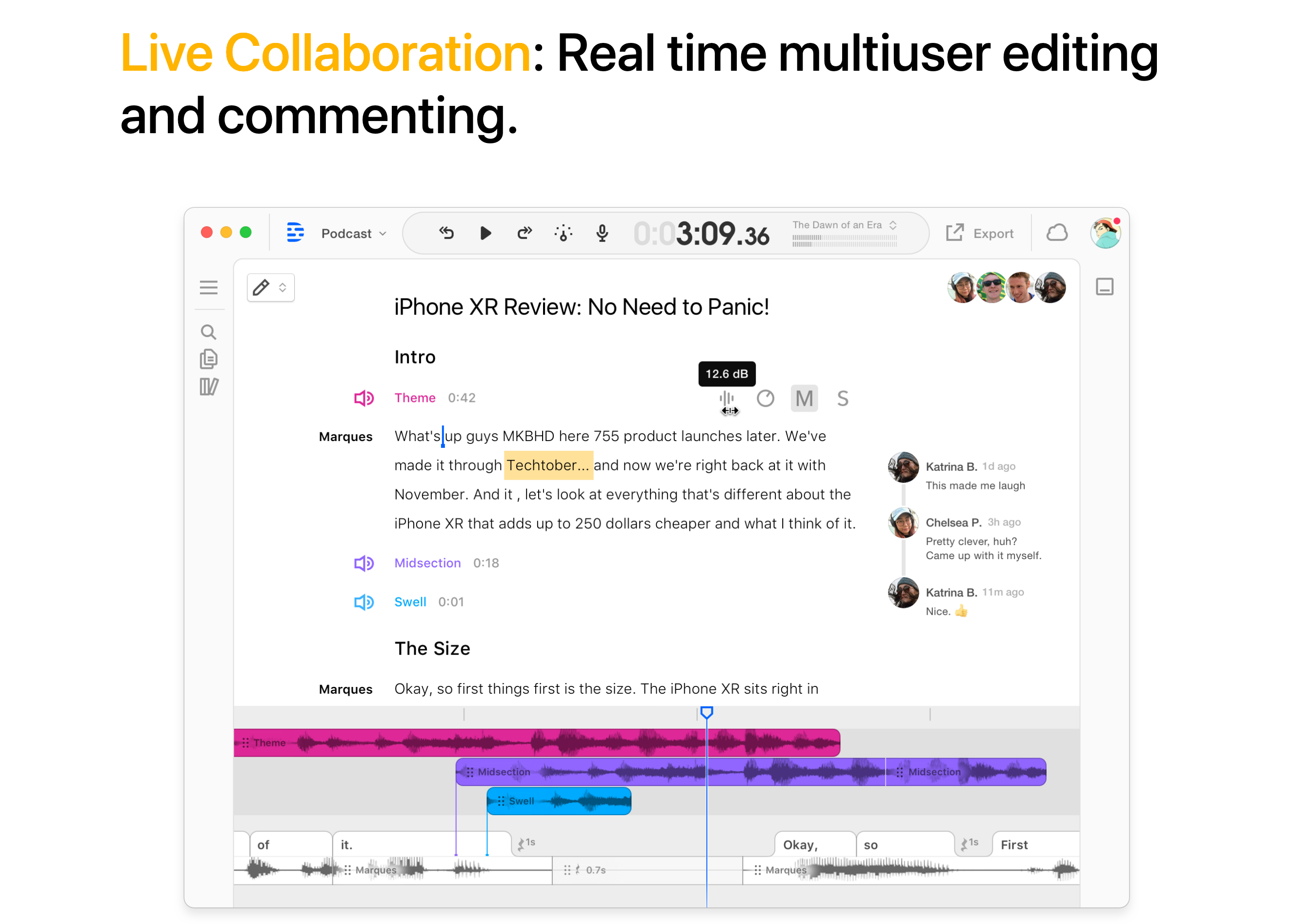Descript Feature component screenshot