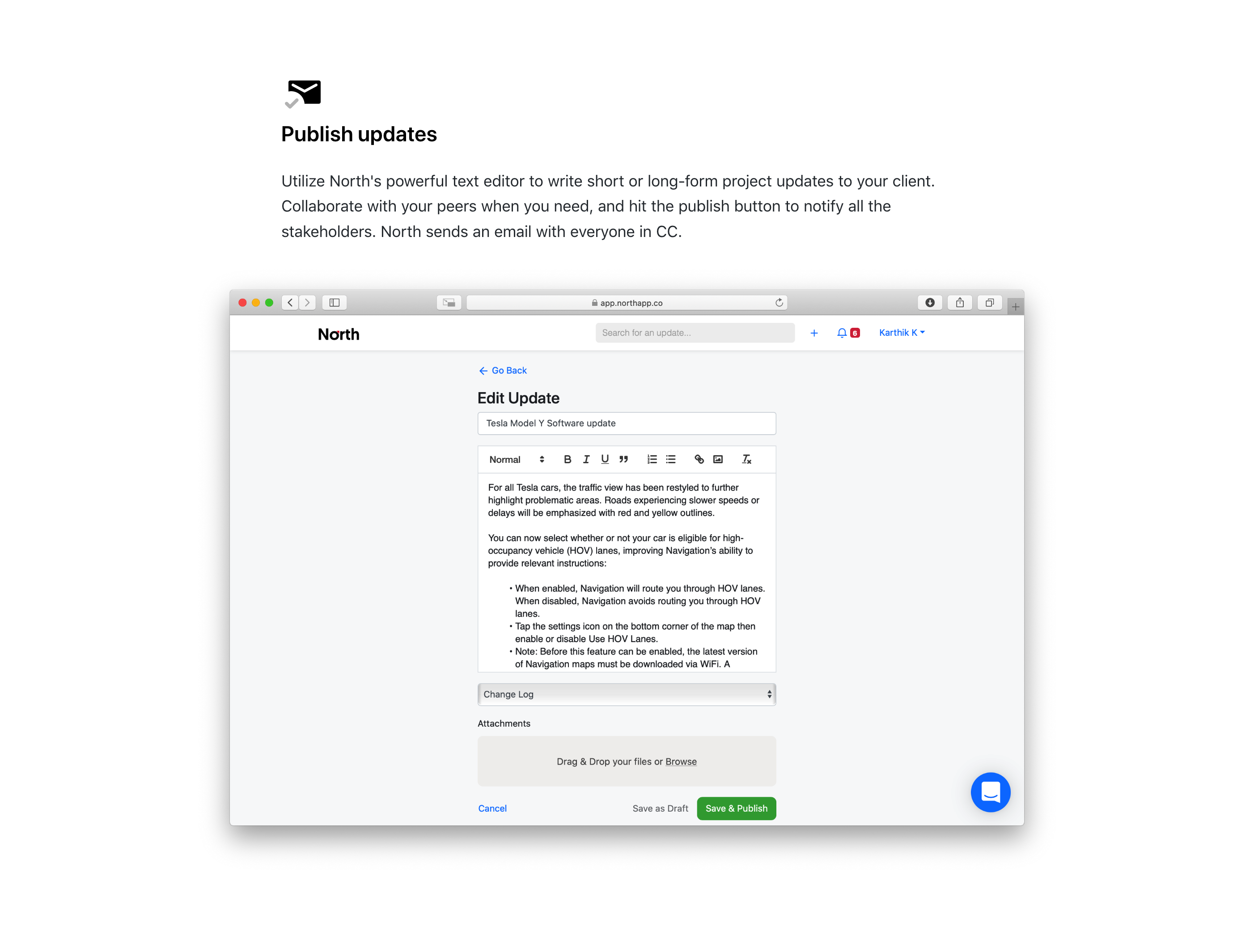 Northapp Feature component screenshot