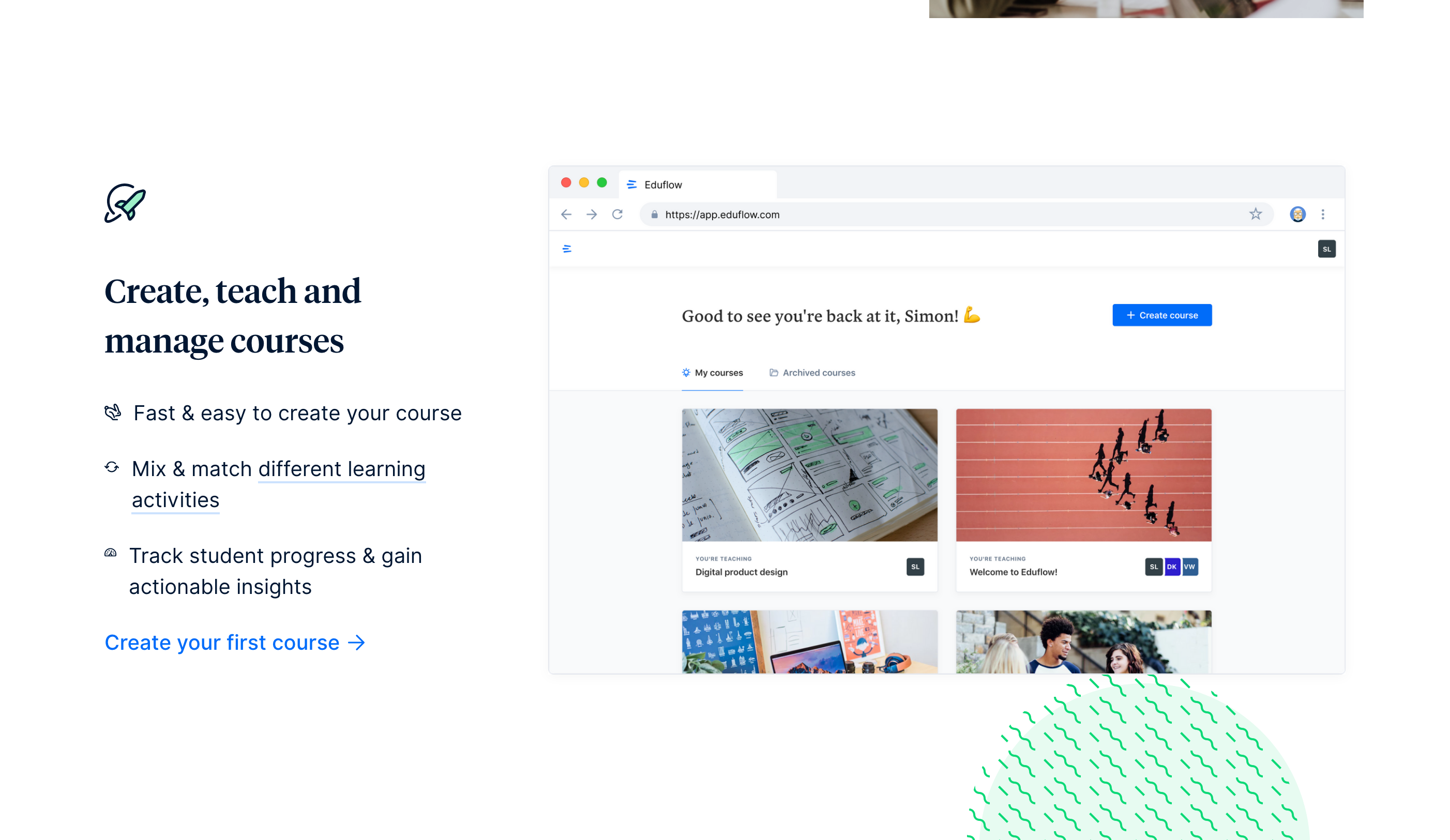 Eduflow Feature component screenshot