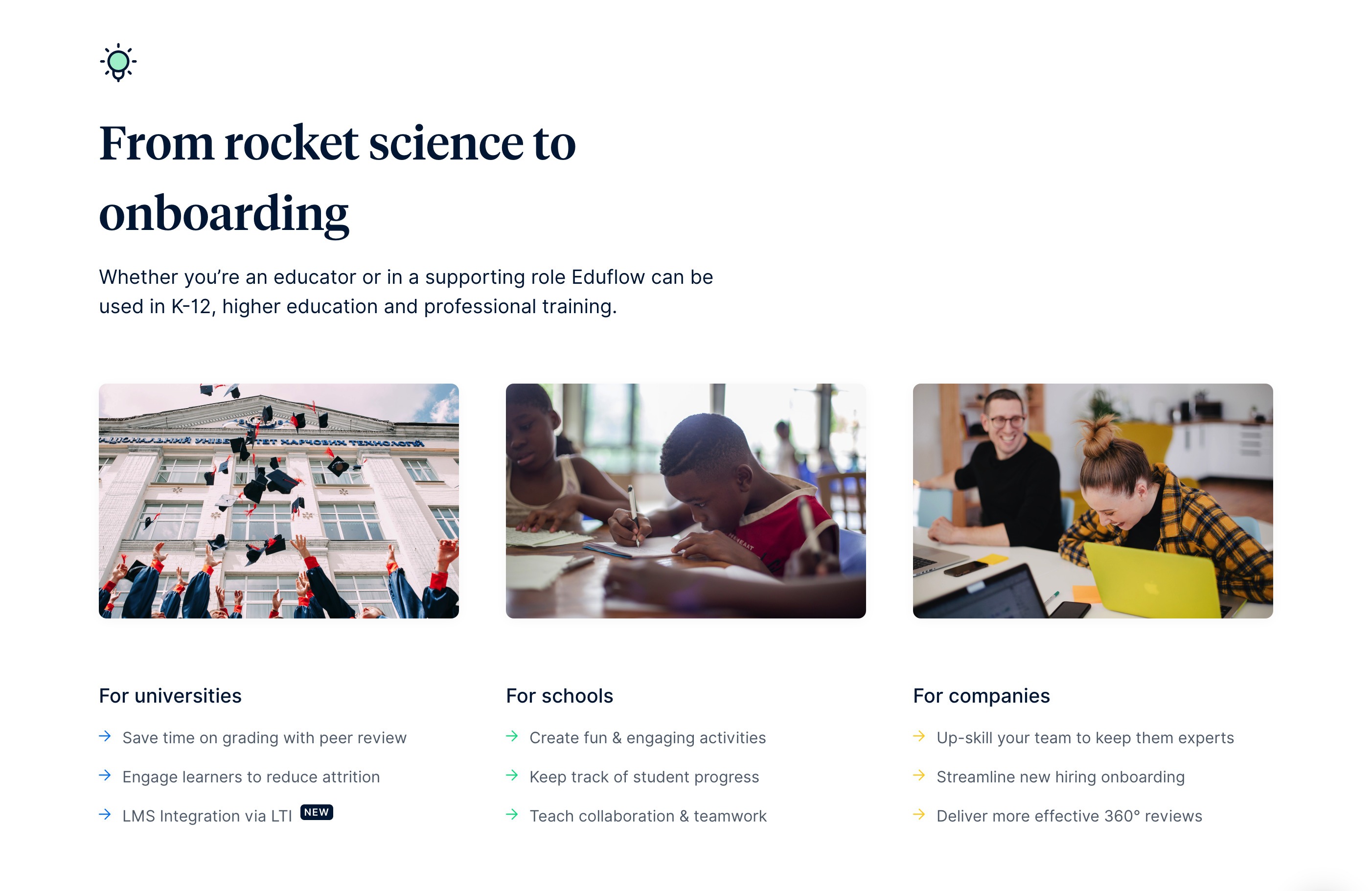 Eduflow Audience component screenshot