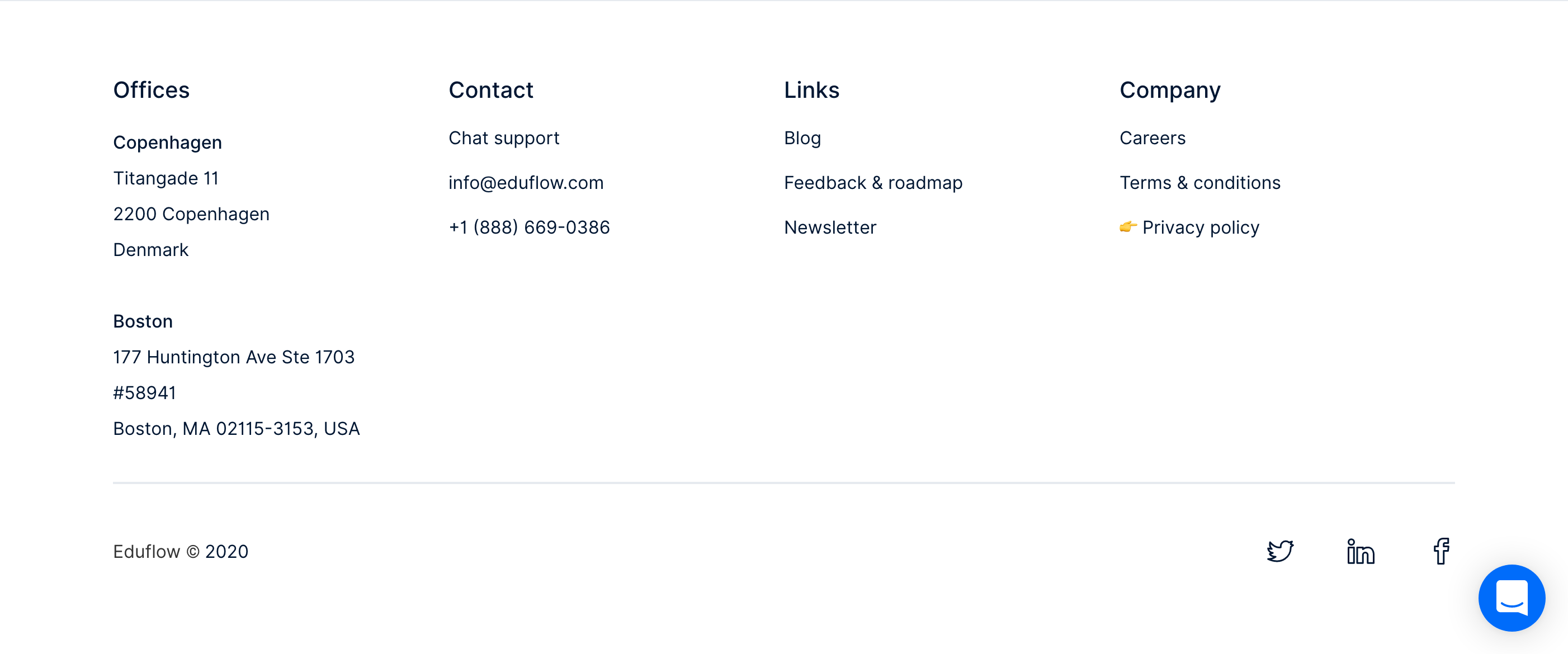 Eduflow Footer component screenshot