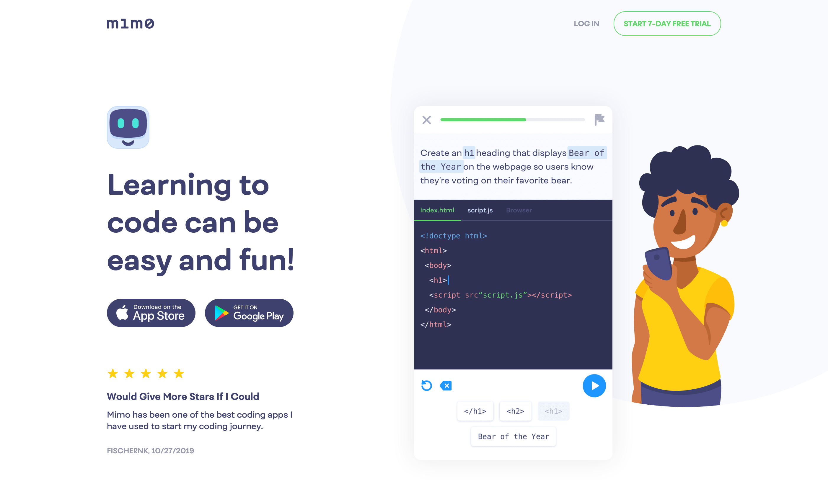 Mimo Hero component screenshot