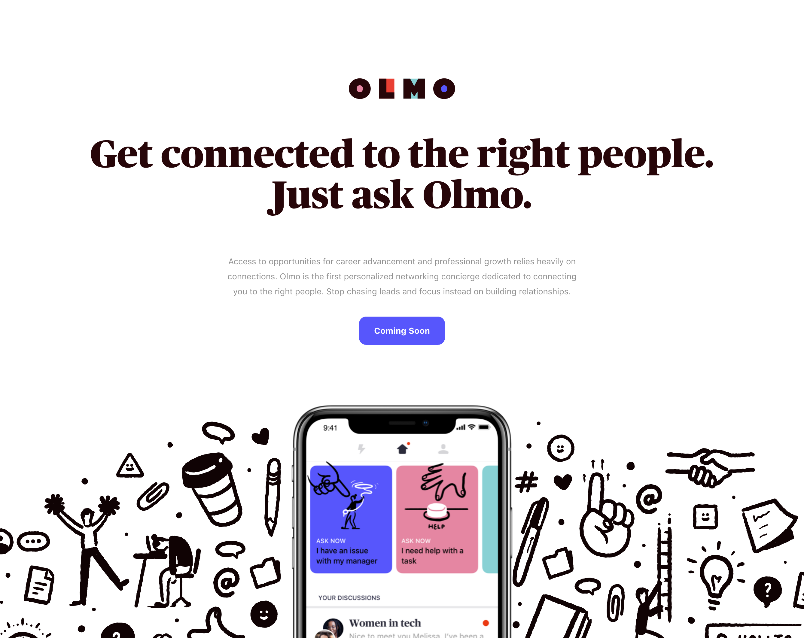 Olmo Hero component screenshot