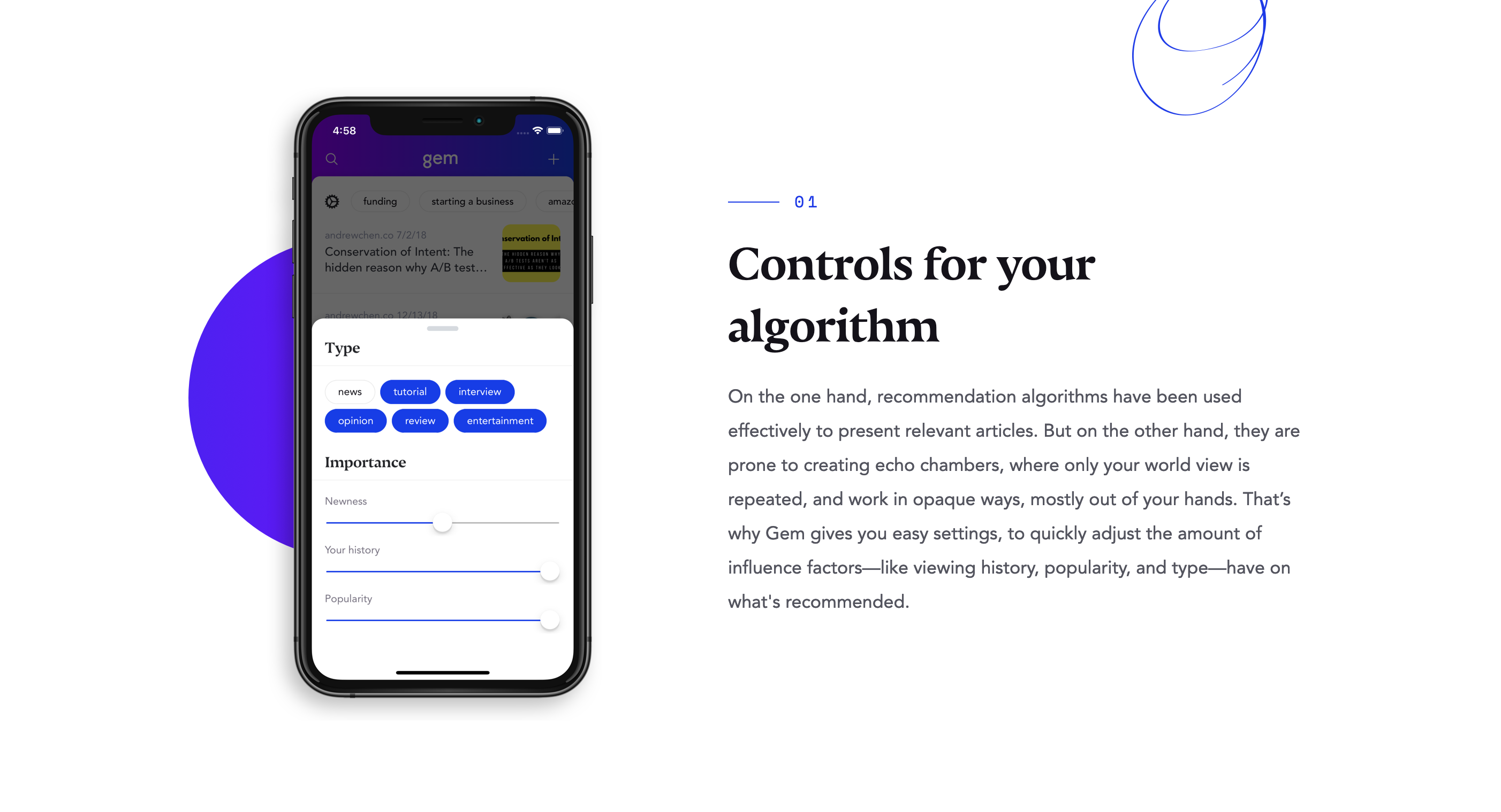 Exploregem Feature component screenshot