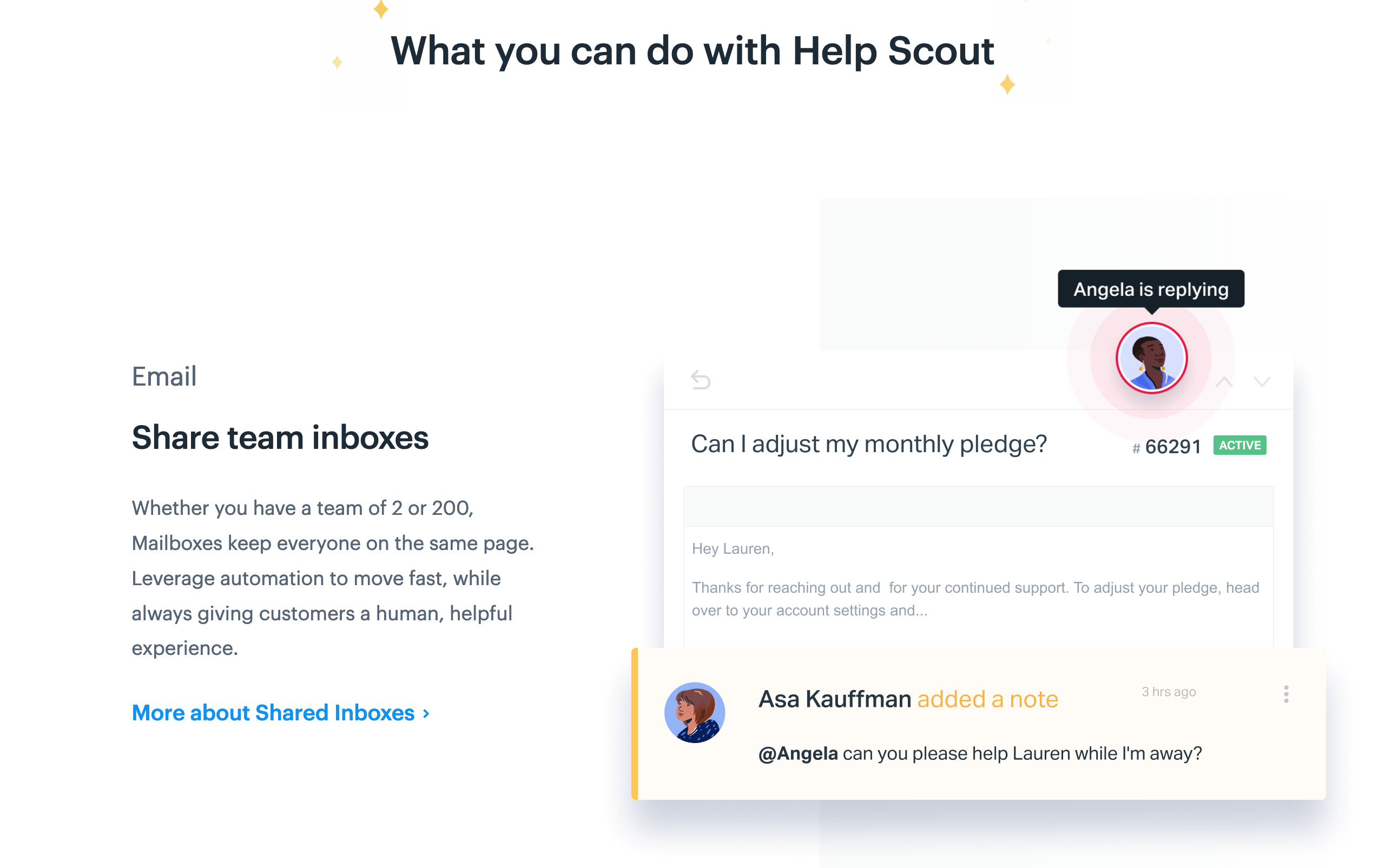 Helpscout Feature component screenshot