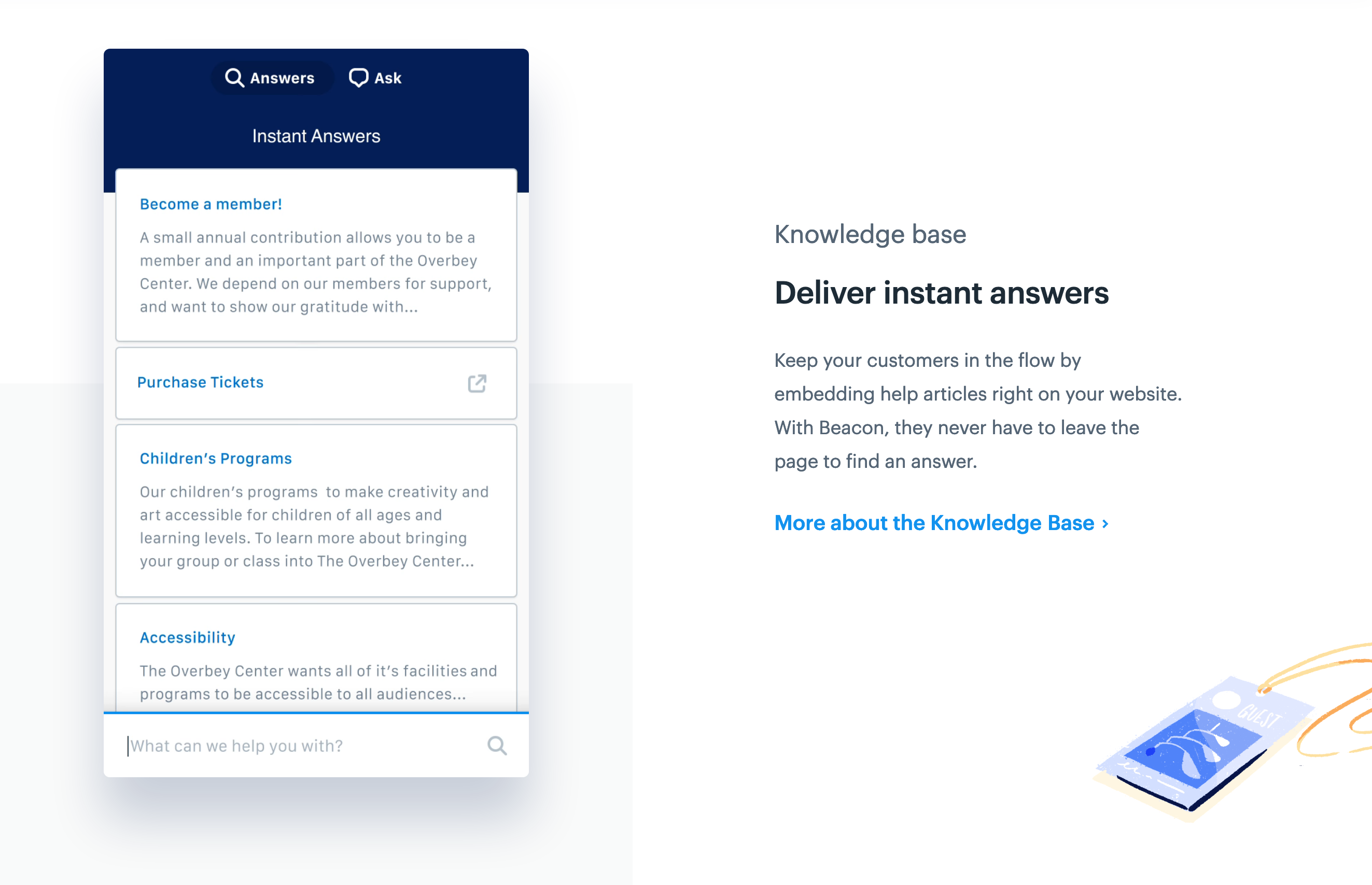 Helpscout Feature component screenshot