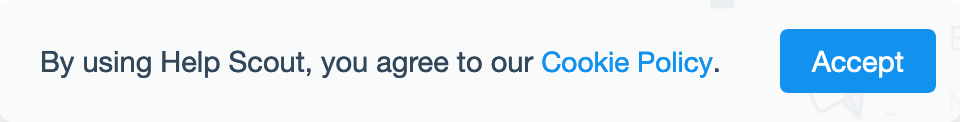 Helpscout Cookie component screenshot