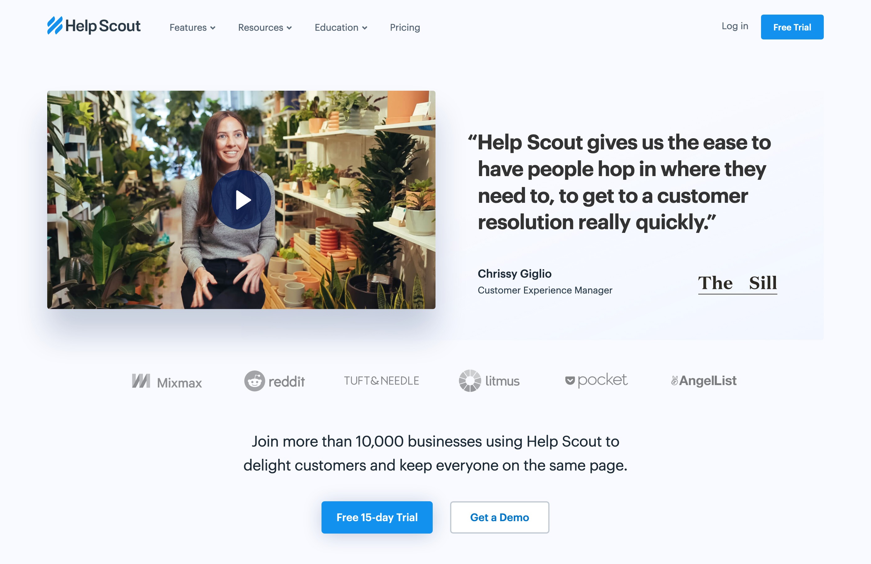 Helpscout Hero component screenshot