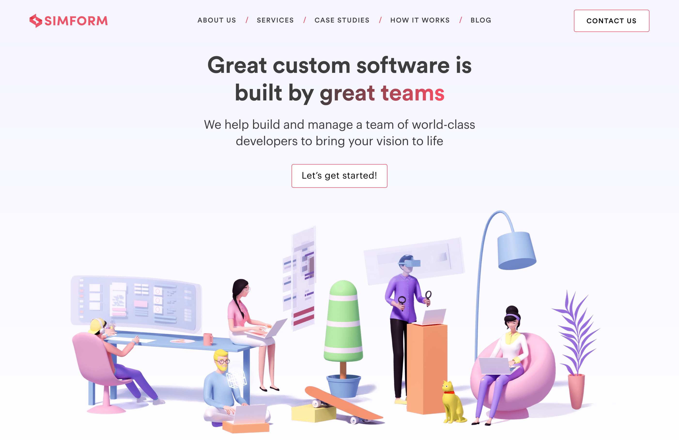 Simform Hero component screenshot