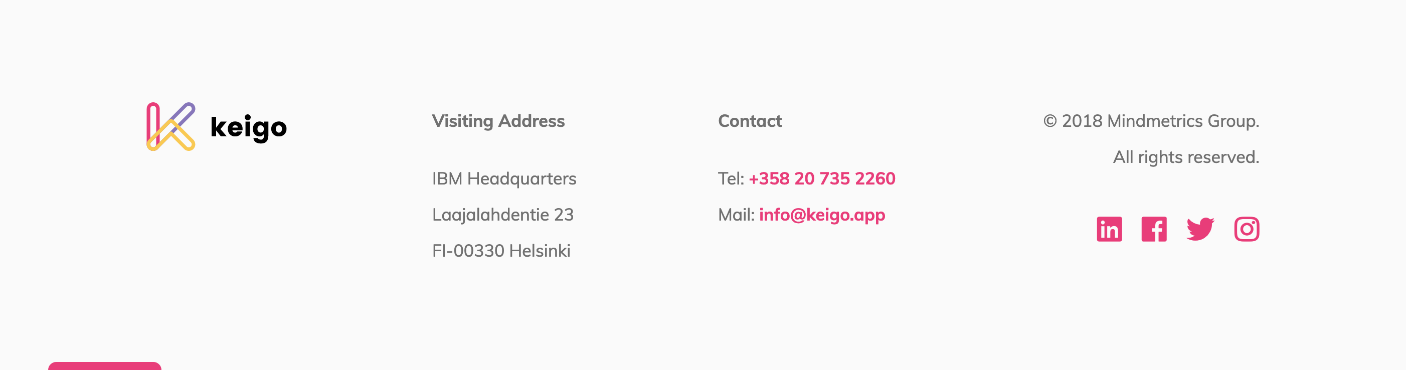 Keigo Footer component screenshot
