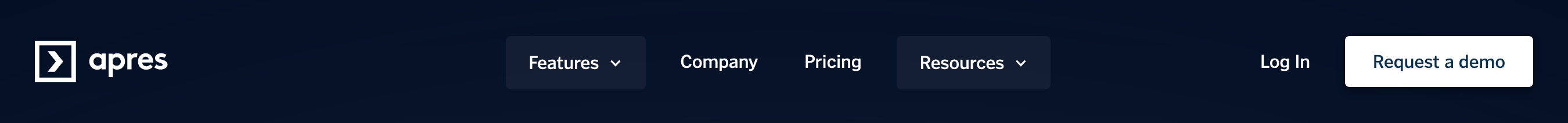 Apres Header component screenshot
