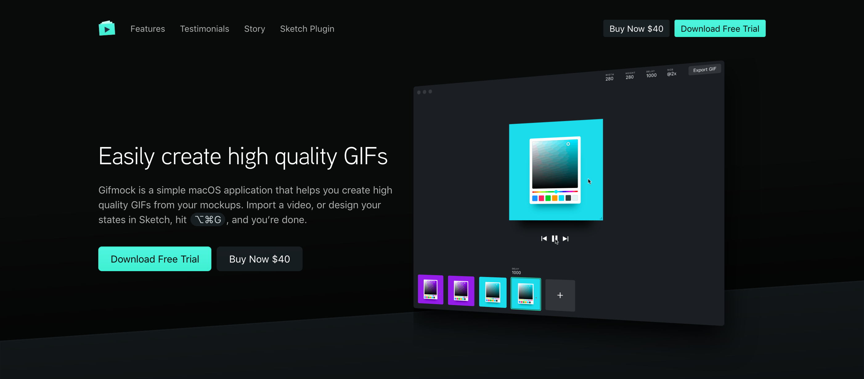Gifmock Hero component screenshot