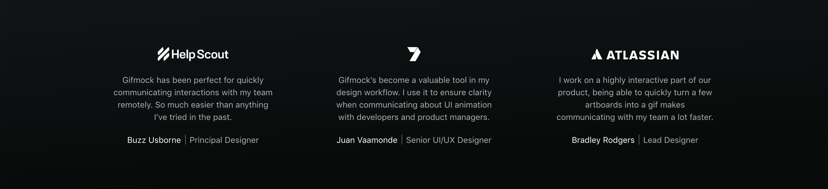 Gifmock Testimonial component screenshot