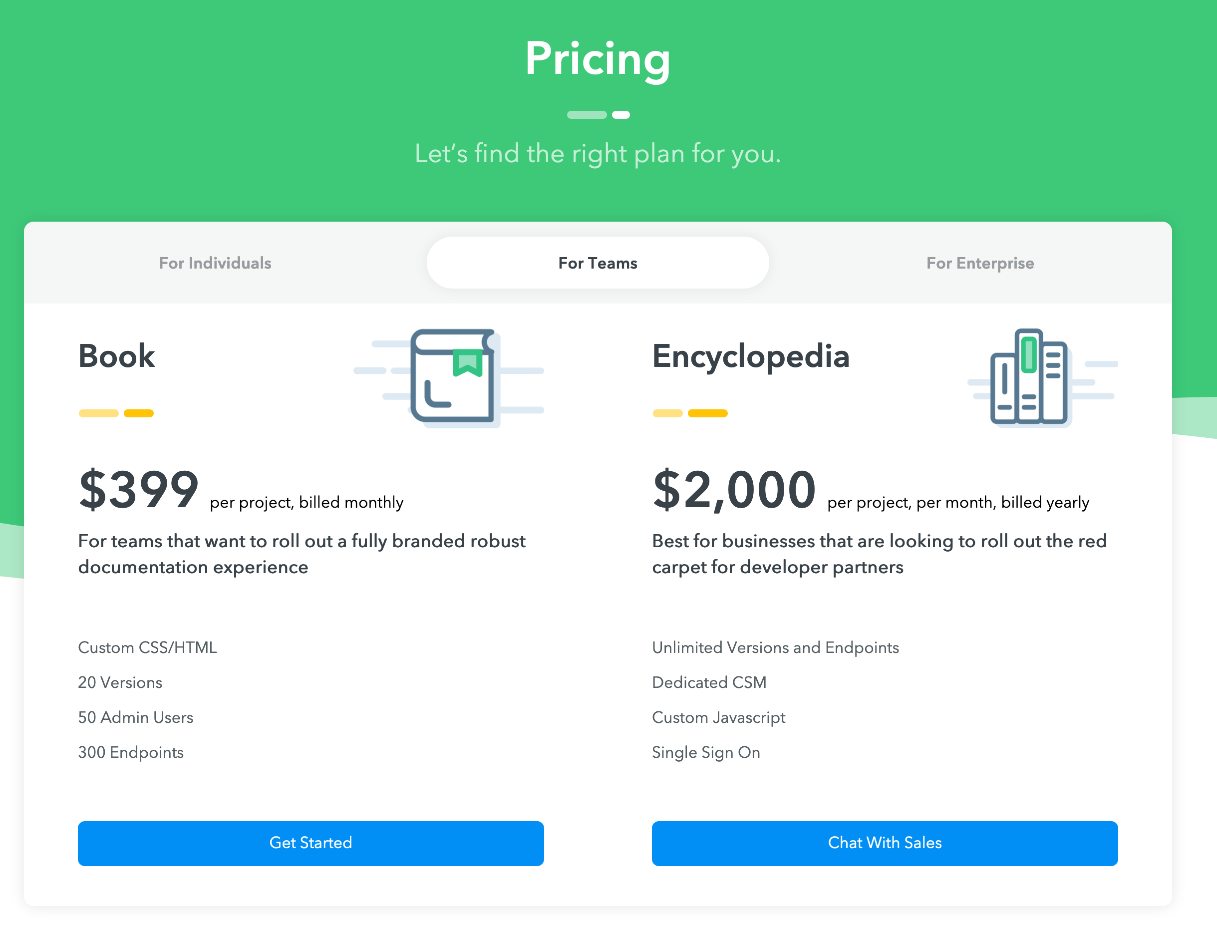 Readme Pricing component screenshot