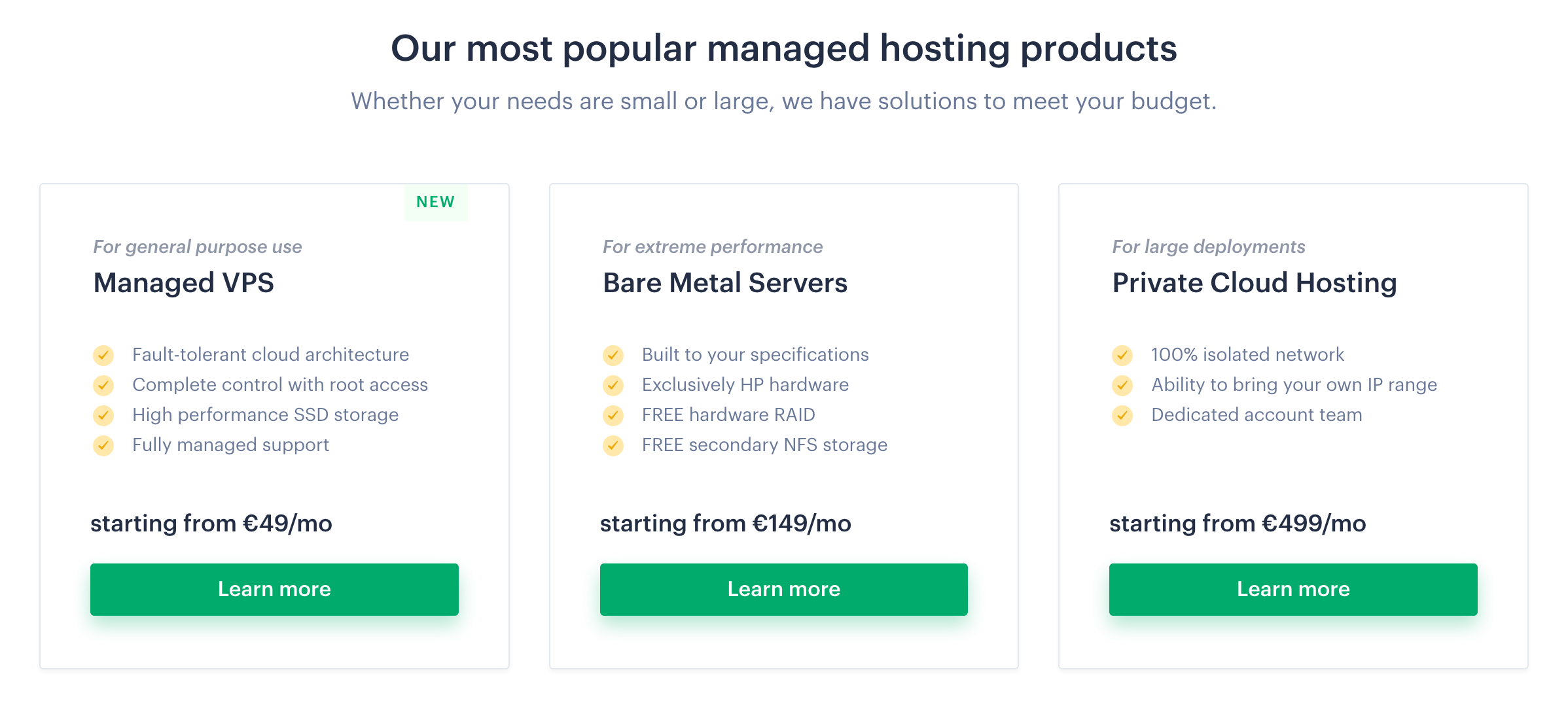Eurovps Pricing component screenshot