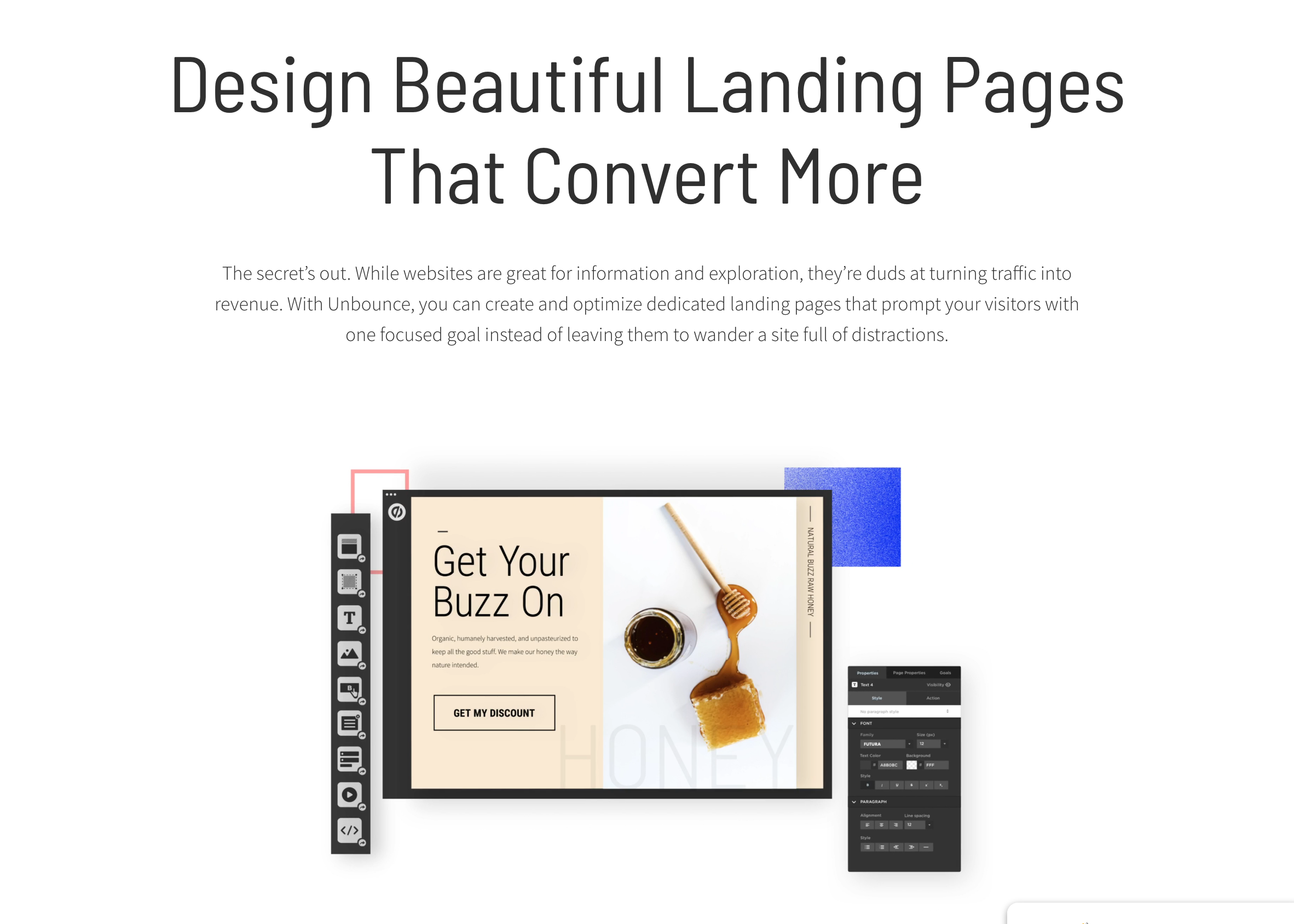 Unbounce Feature component screenshot