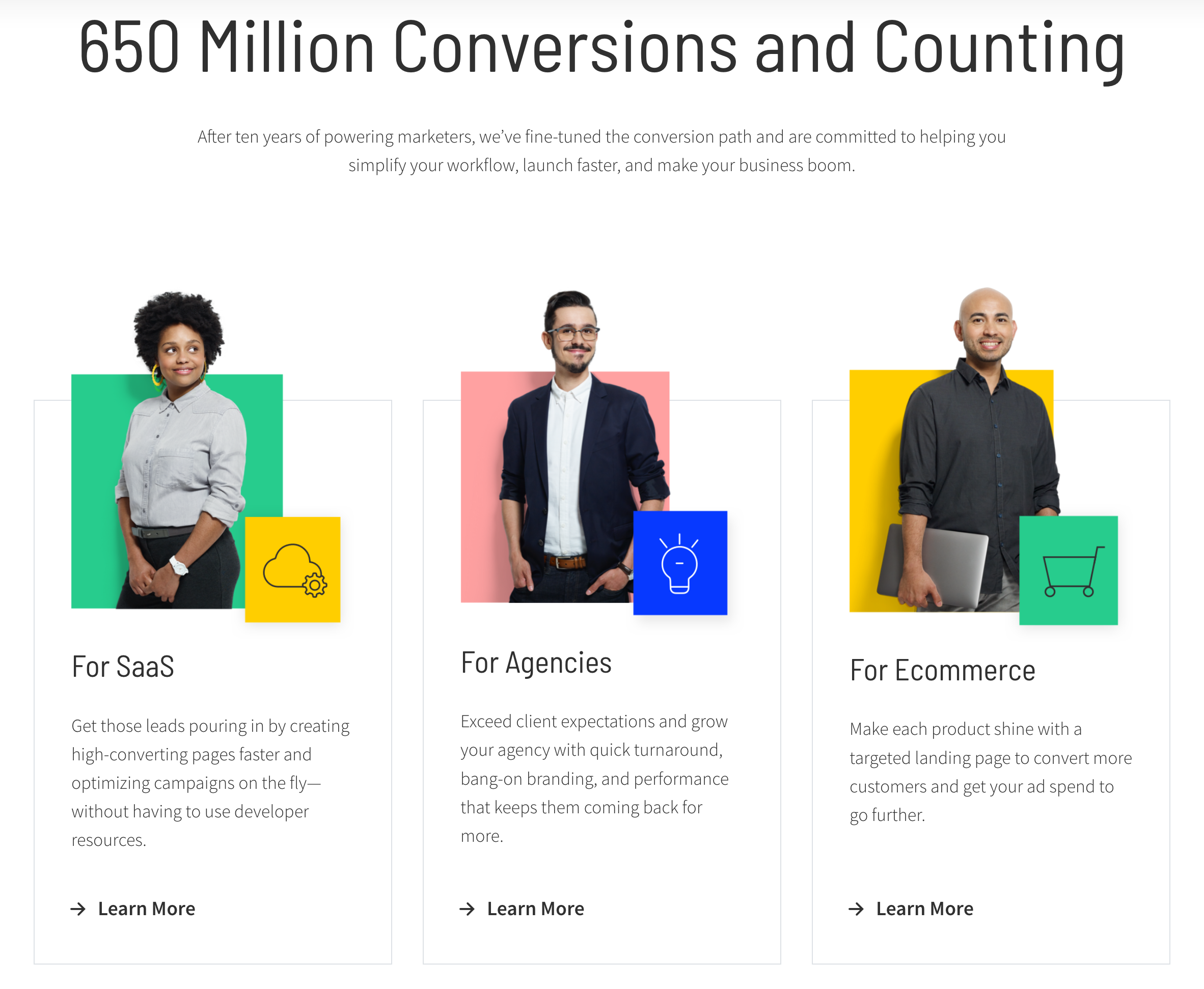 Unbounce Audience component screenshot