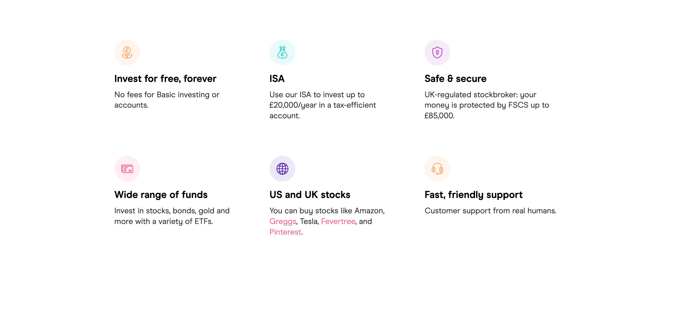 Freetrade Feature component screenshot