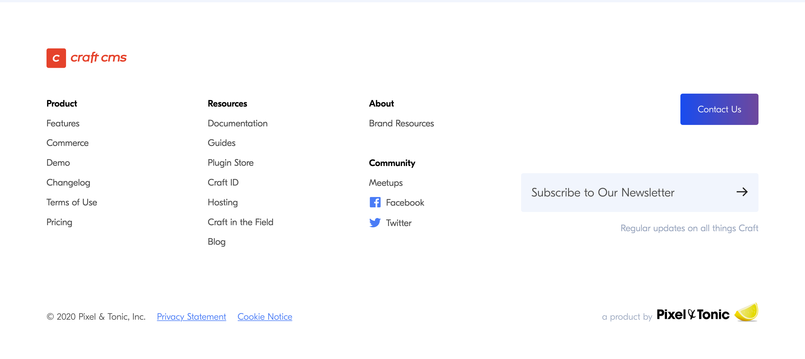 Craftcms Footer component screenshot