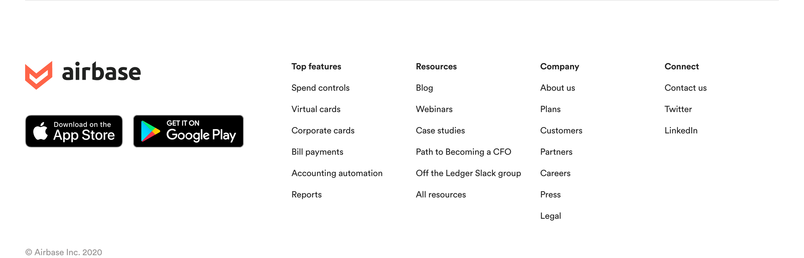 Airbase Footer component screenshot